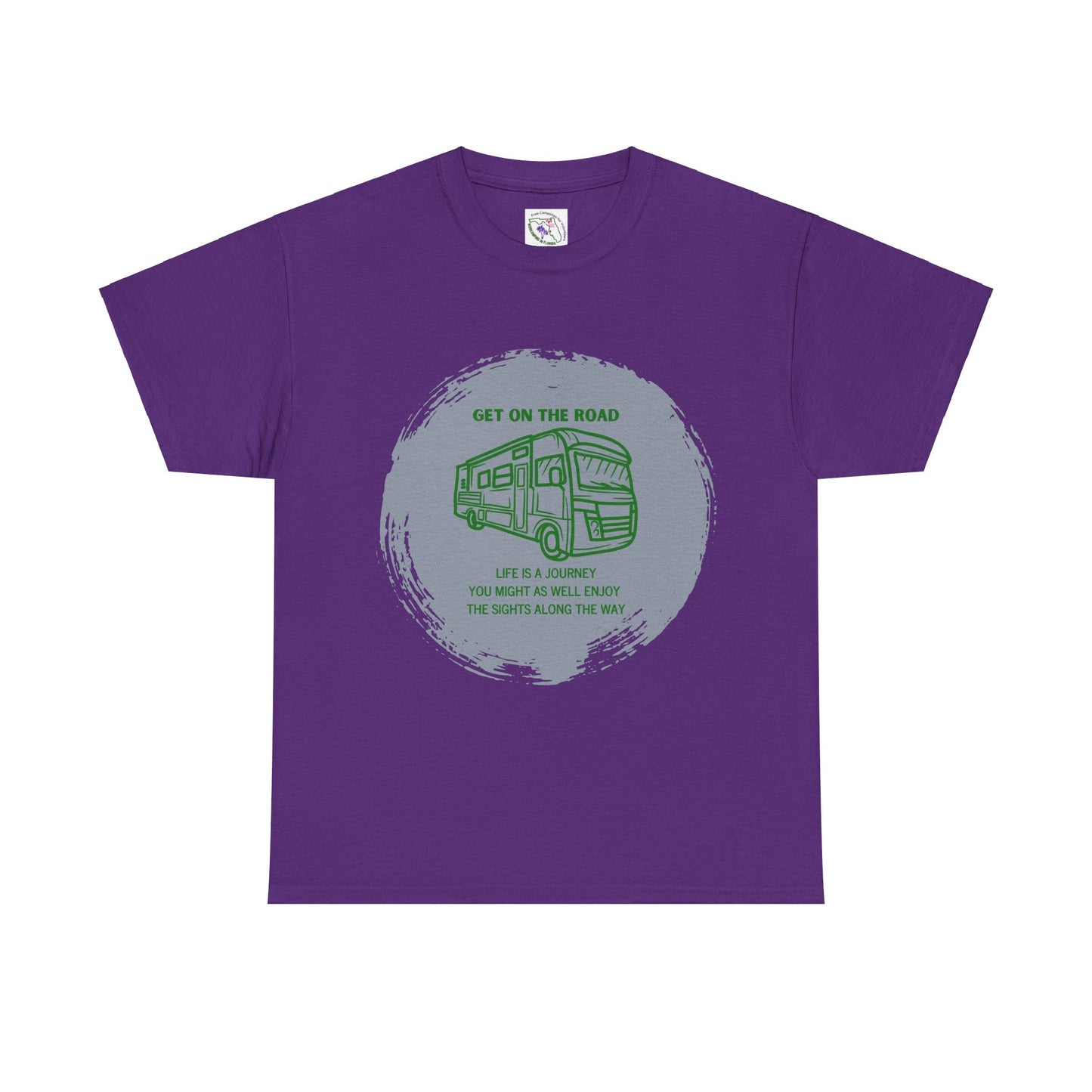 Get on the Road Life Is a Journey Unisex Heavy Cotton Tee