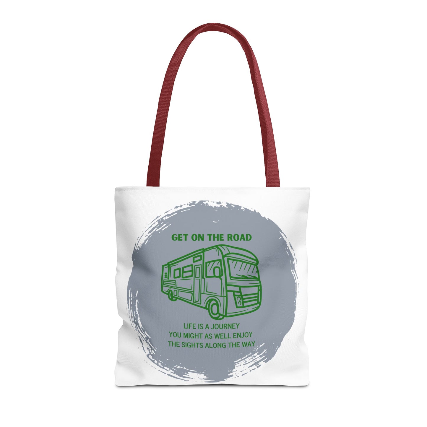 Get the Road  Life is a Journey White Tote Bag (AOP)