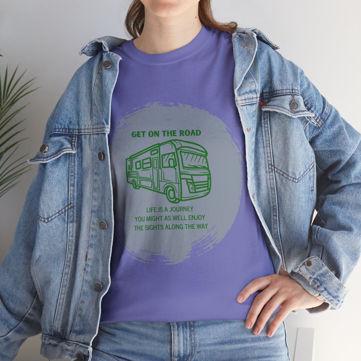 Get on the Road Life Is a Journey Unisex Heavy Cotton Tee