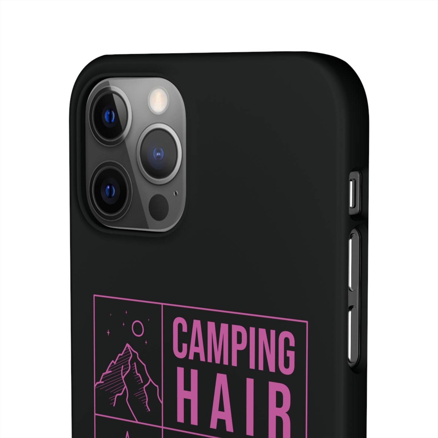 Camp Hair Dont Care iPhone and Samsung Black Cellphone Snap Cases