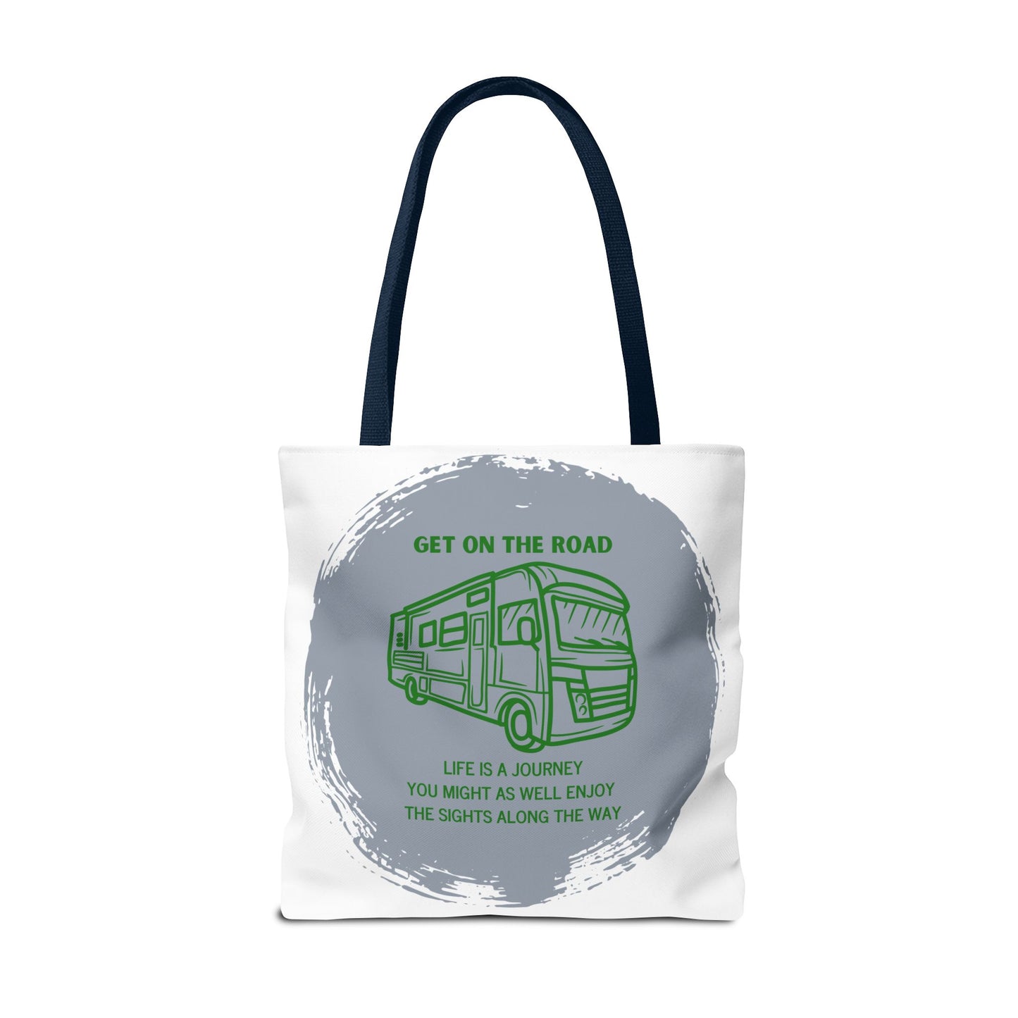 Get the Road  Life is a Journey White Tote Bag (AOP)