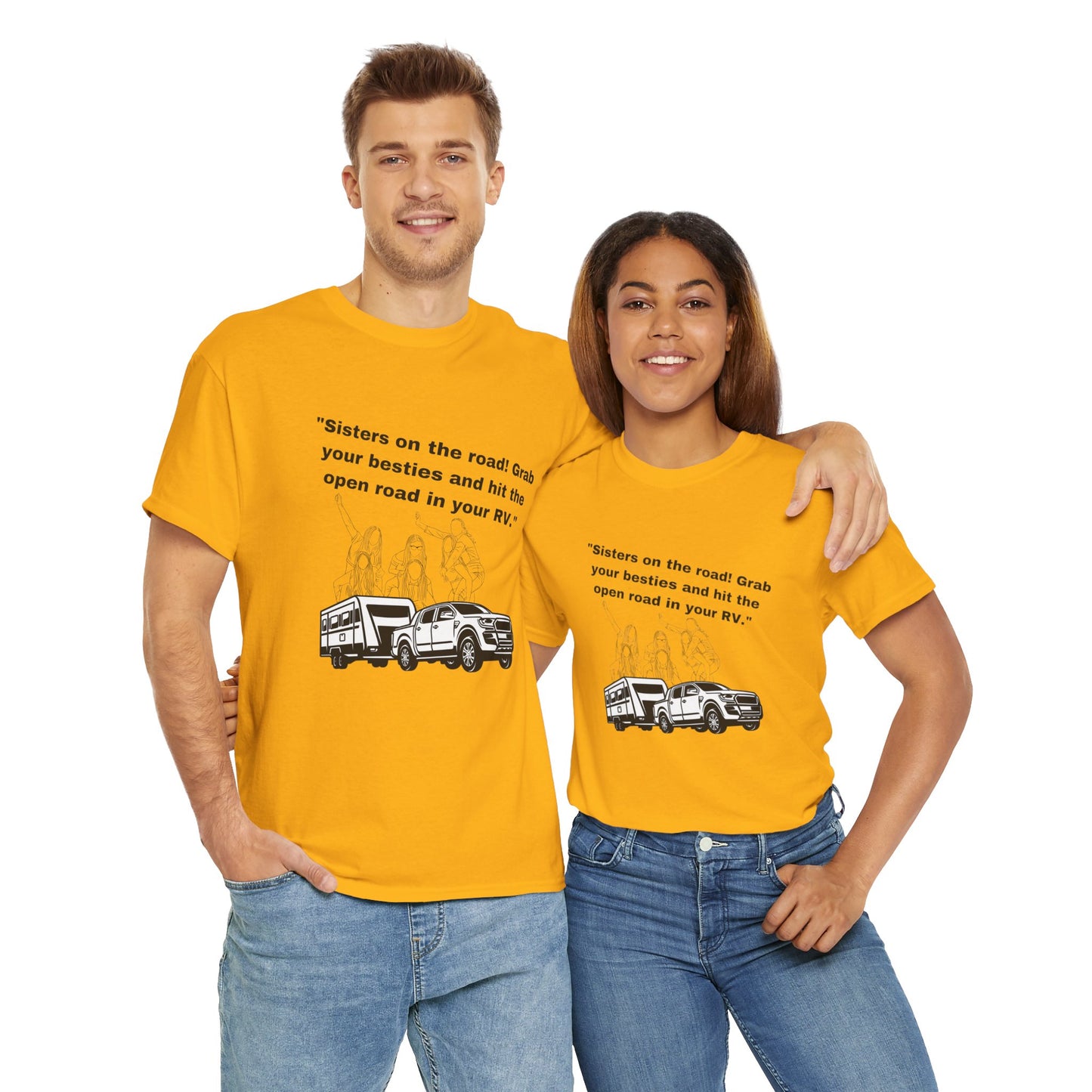 Sisters on the Road Light Colored Unisex Heavy Cotton Tee