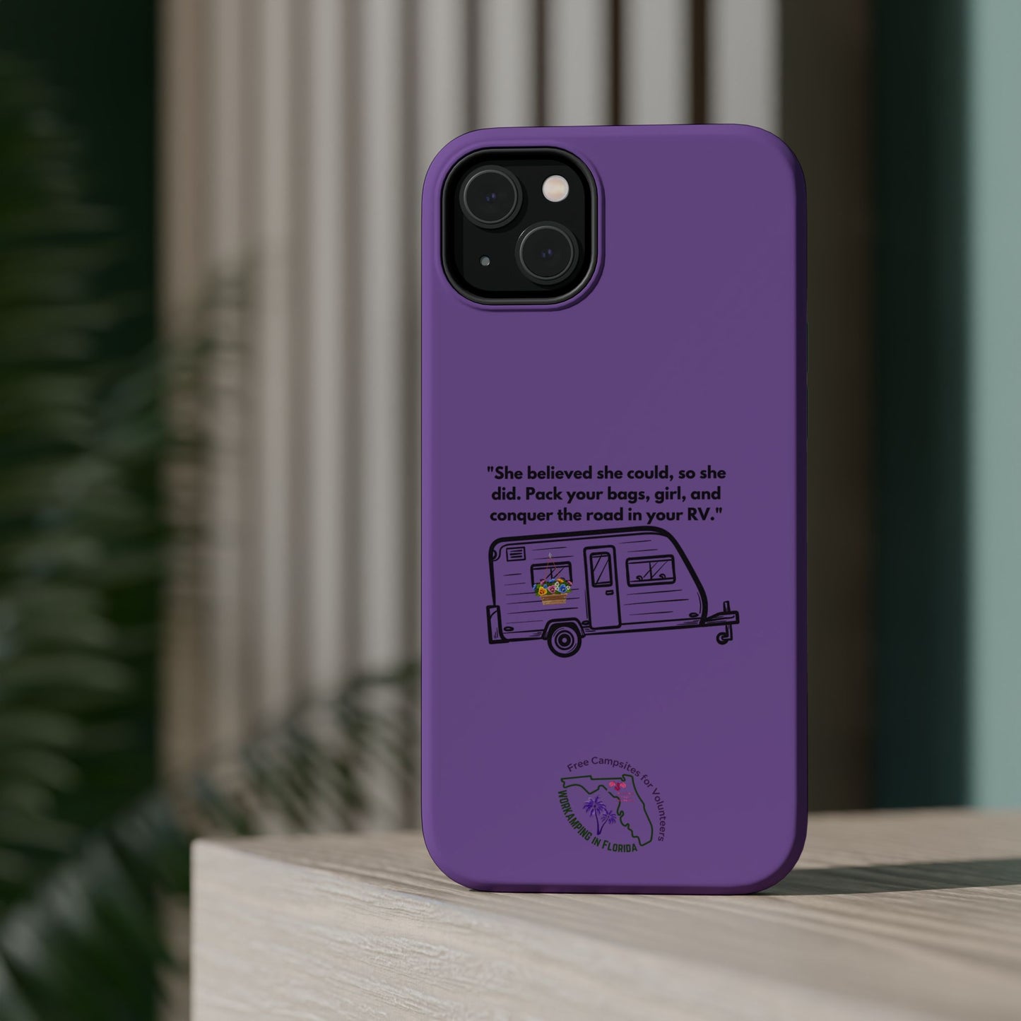 She Believed She Could Go RVing Purple Magnetic Tough Cases