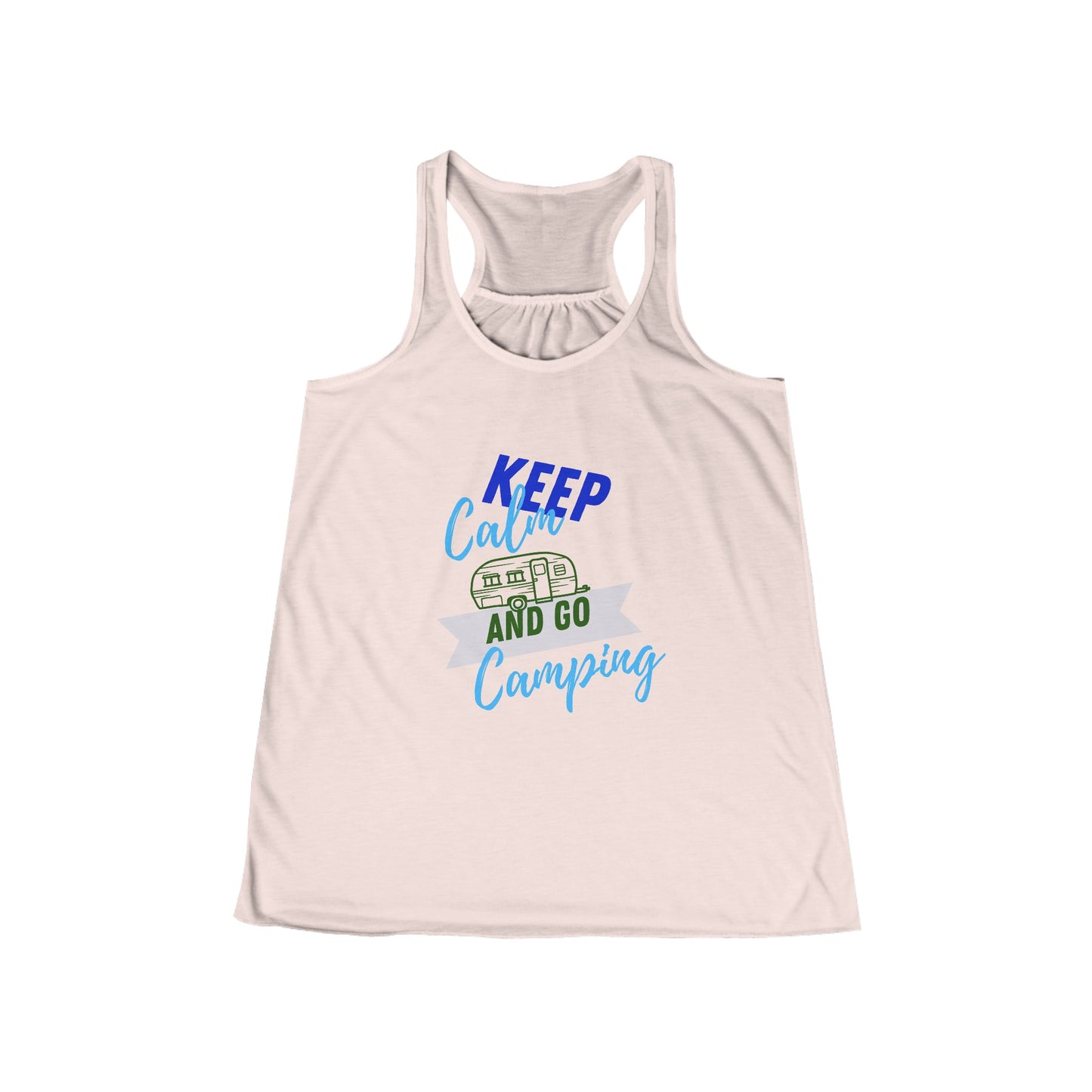 Keep Calm Lets Go Camping Women's Flowy Racerback Tank