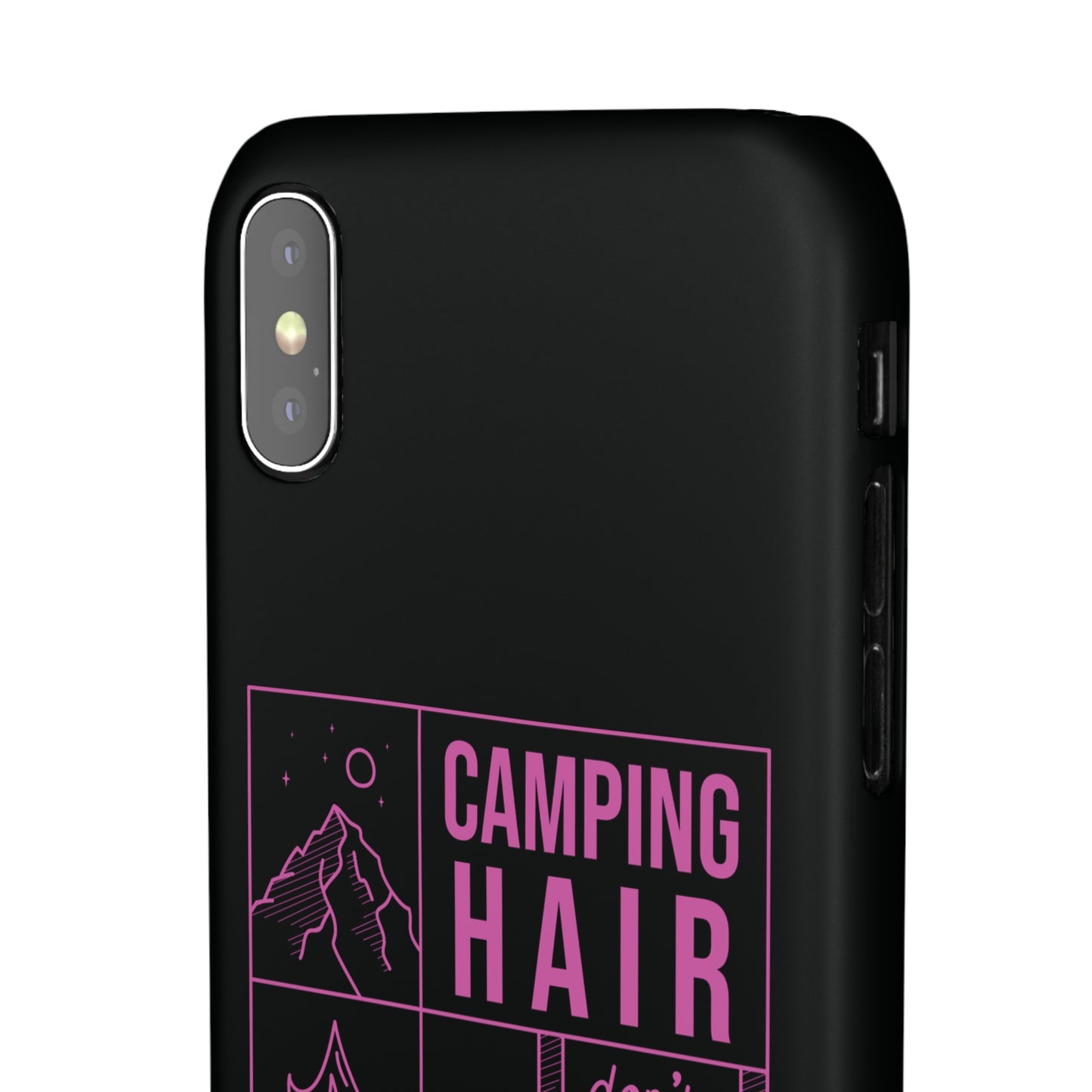 Camp Hair Dont Care iPhone and Samsung Black Cellphone Snap Cases