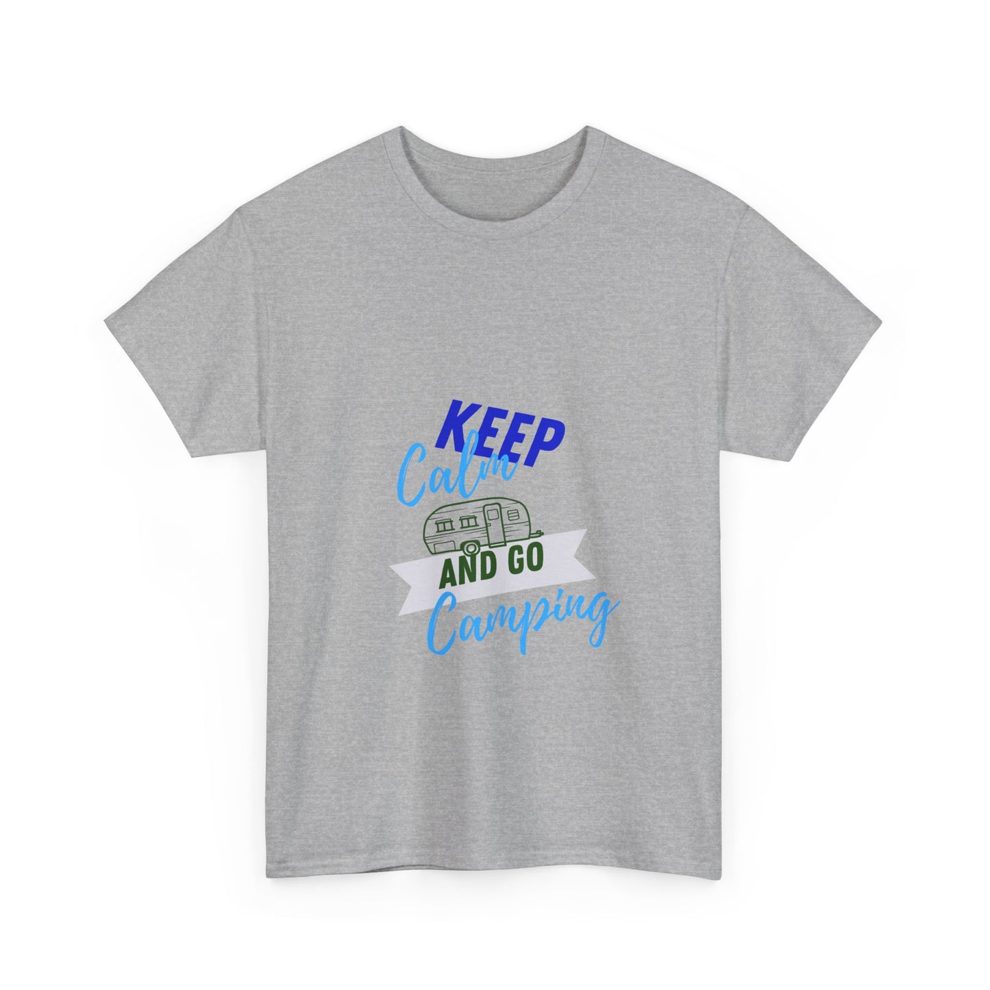 Keep Calm and Go Camping Unisex Heavy Cotton Tee