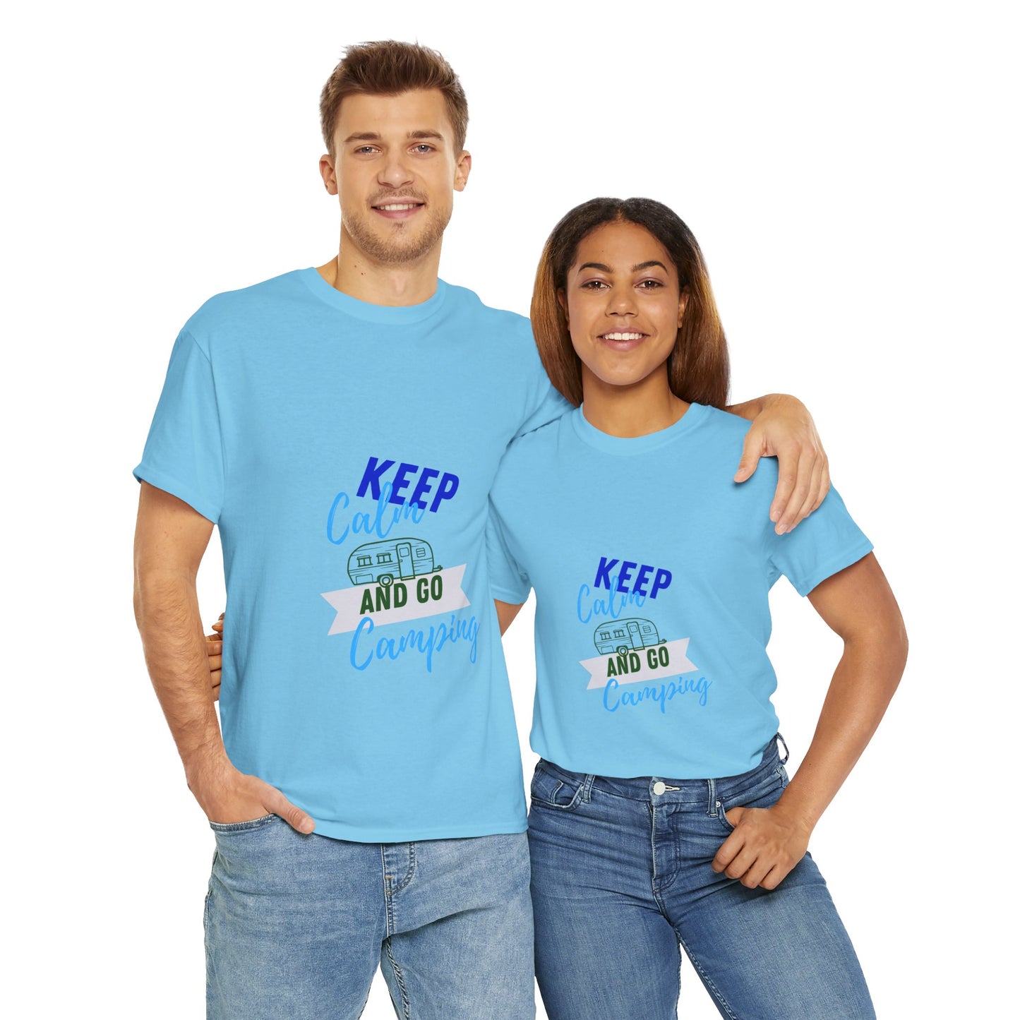 Keep Calm and Go Camping Unisex Heavy Cotton Tee