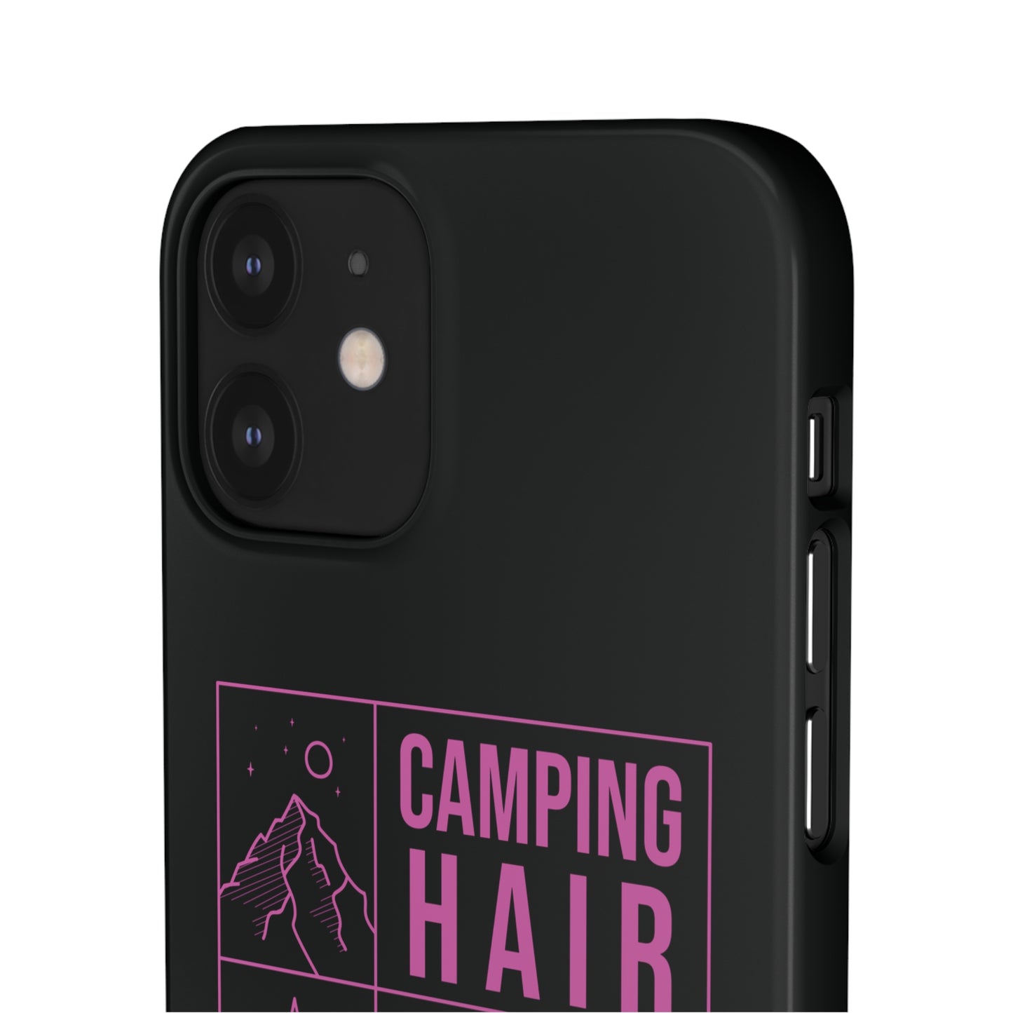 Camp Hair Dont Care iPhone and Samsung Black Cellphone Snap Cases