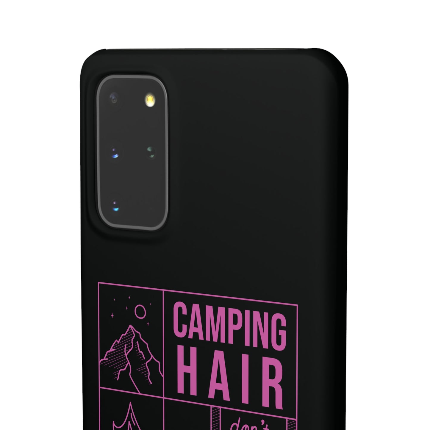 Camp Hair Dont Care iPhone and Samsung Black Cellphone Snap Cases