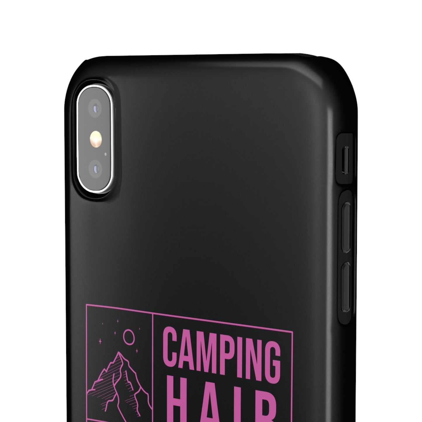 Camp Hair Dont Care iPhone and Samsung Black Cellphone Snap Cases