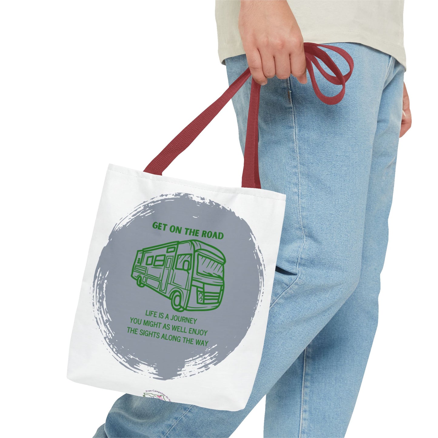 Get the Road  Life is a Journey White Tote Bag (AOP)