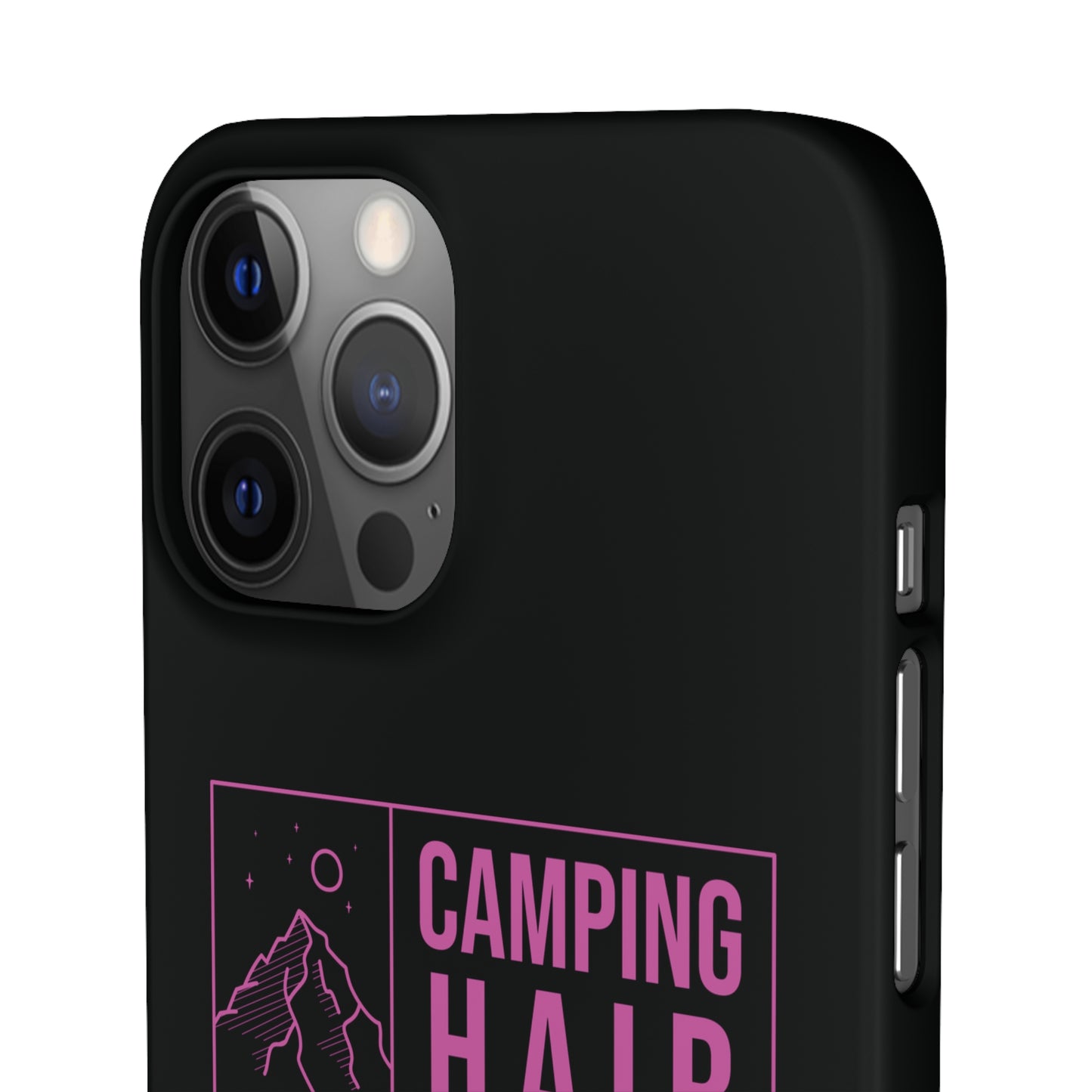 Camp Hair Dont Care iPhone and Samsung Black Cellphone Snap Cases