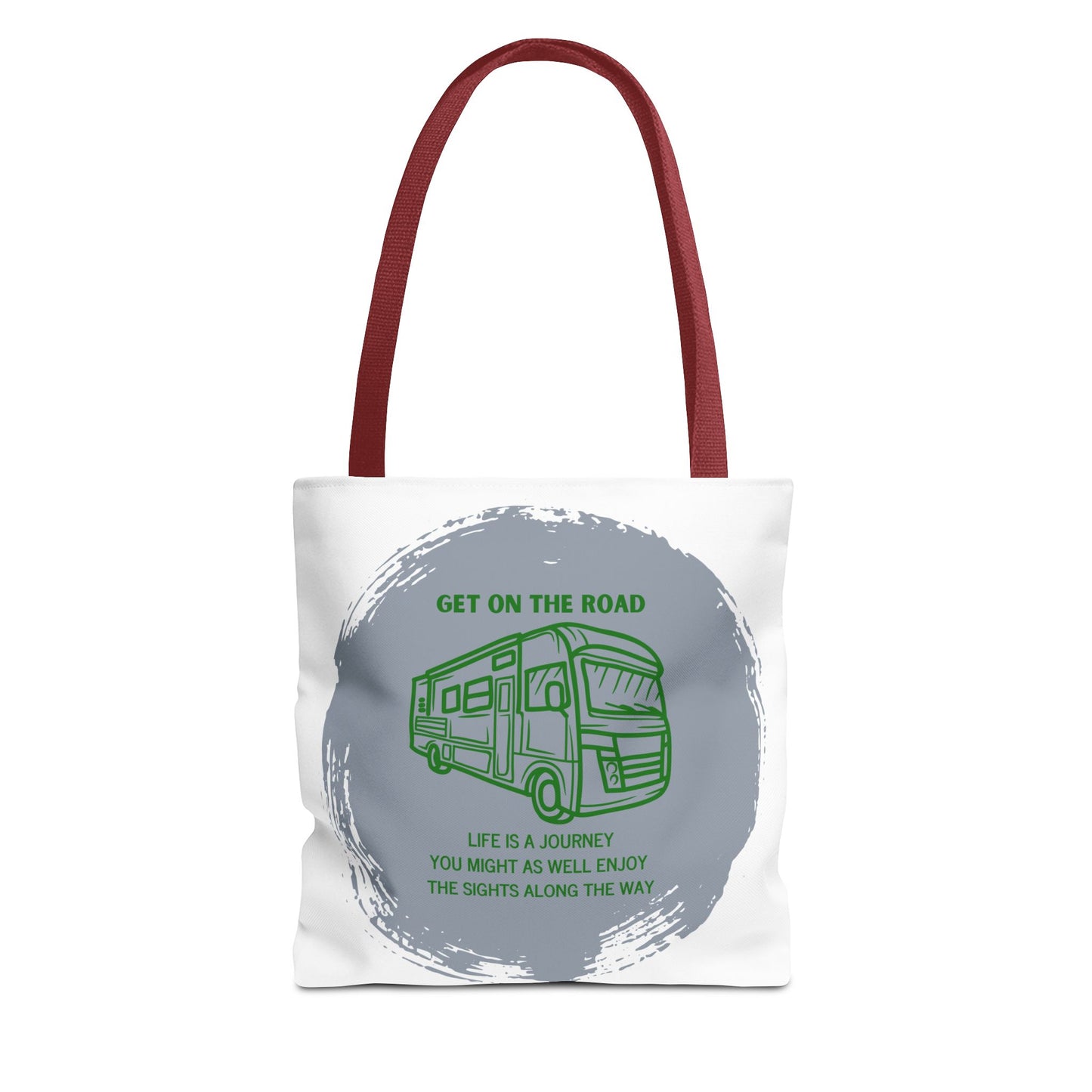 Get the Road  Life is a Journey White Tote Bag (AOP)