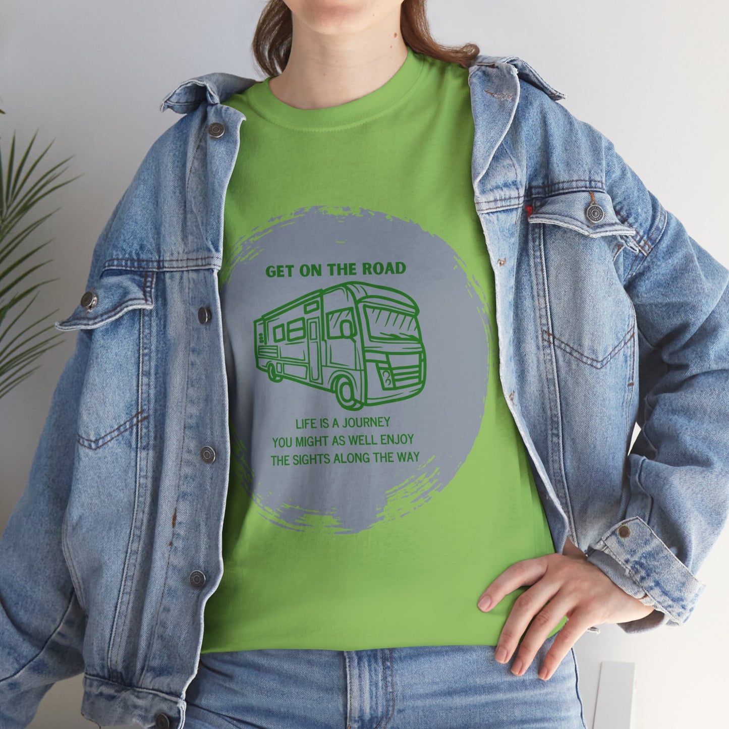 Get on the Road Life Is a Journey Unisex Heavy Cotton Tee