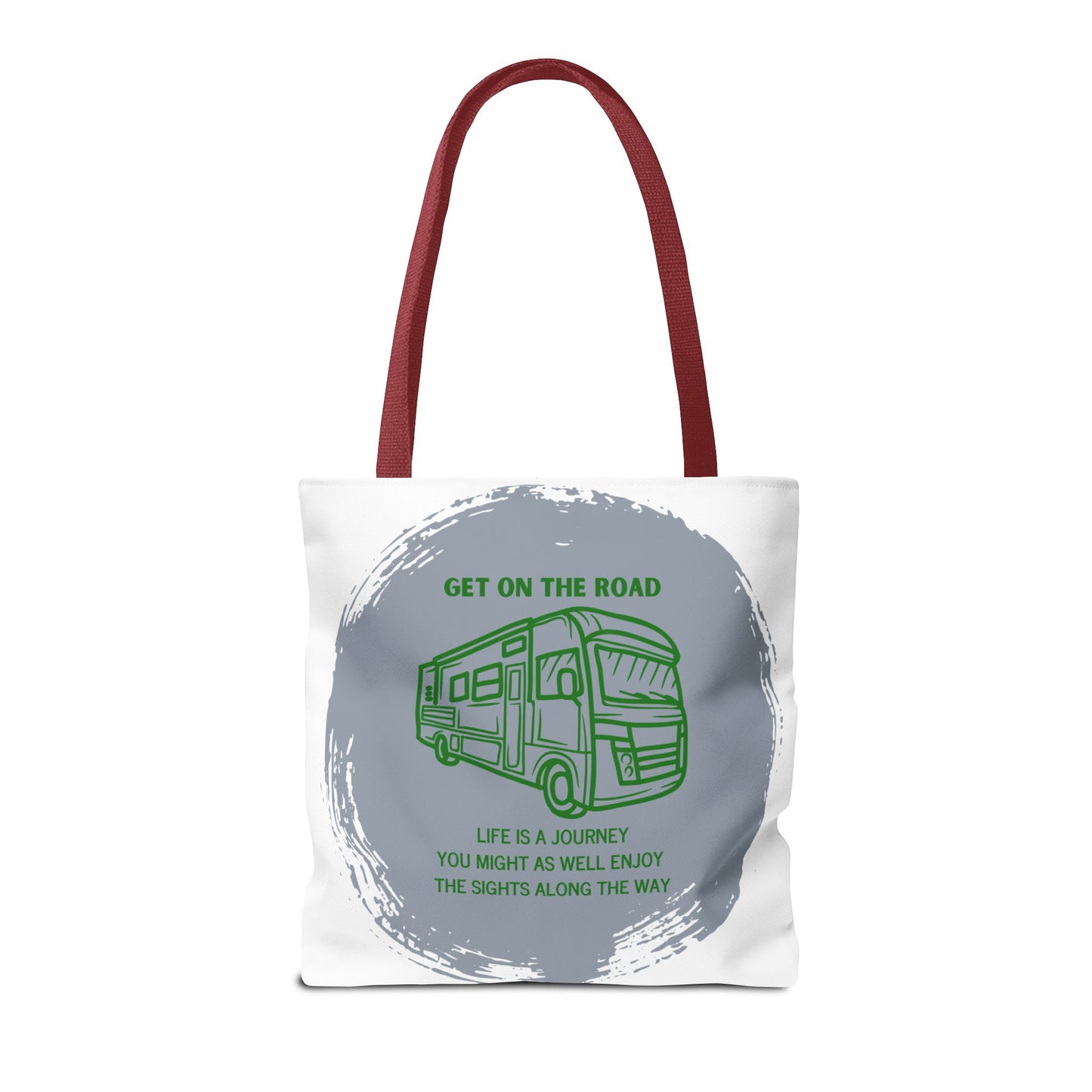 Get the Road  Life is a Journey White Tote Bag (AOP)