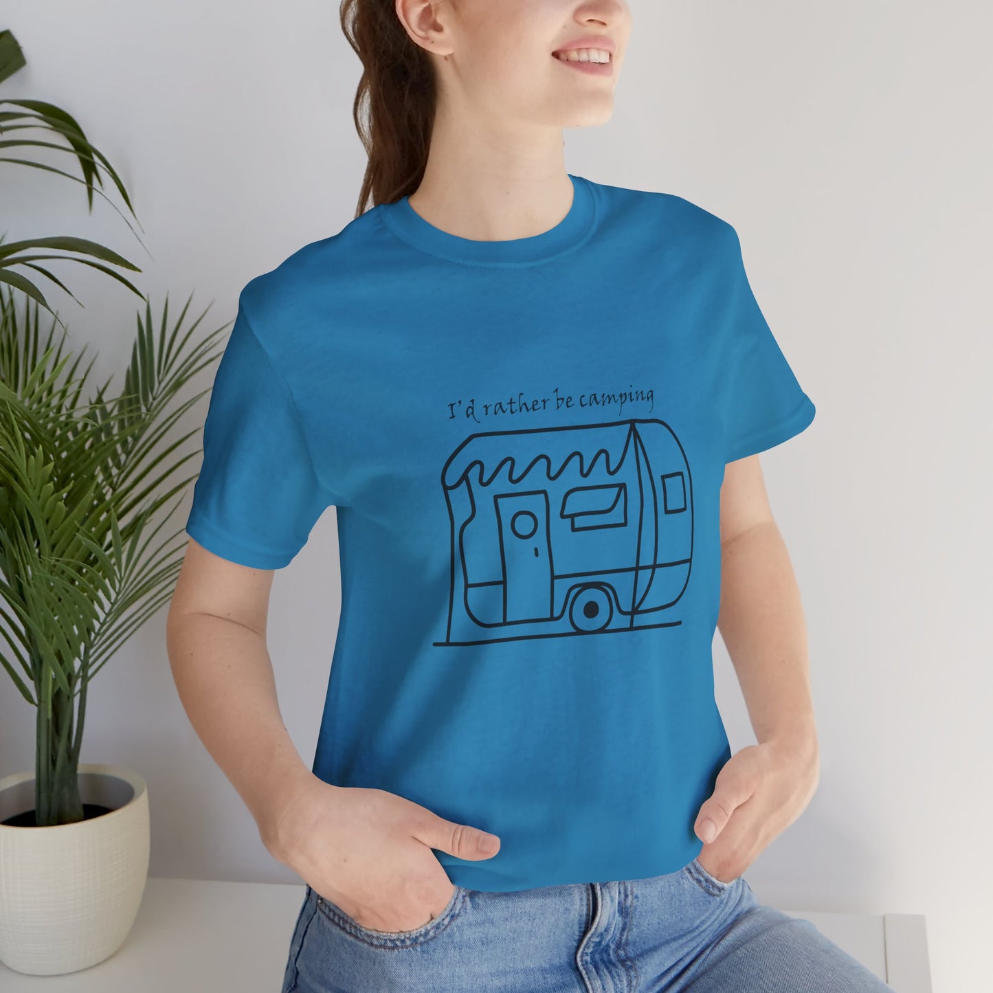 I'd Rather Be Camping - Unisex Jersey Short Sleeve Tee