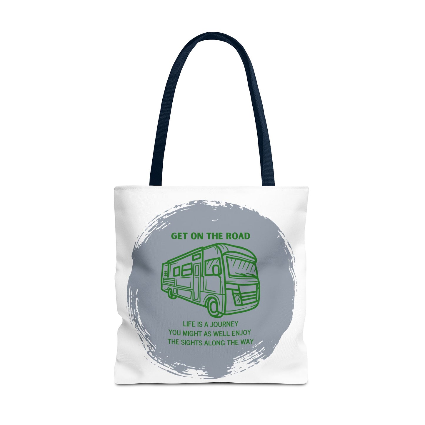 Get the Road  Life is a Journey White Tote Bag (AOP)