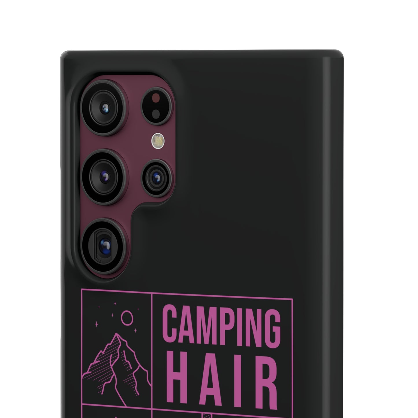 Camp Hair Dont Care iPhone and Samsung Black Cellphone Snap Cases