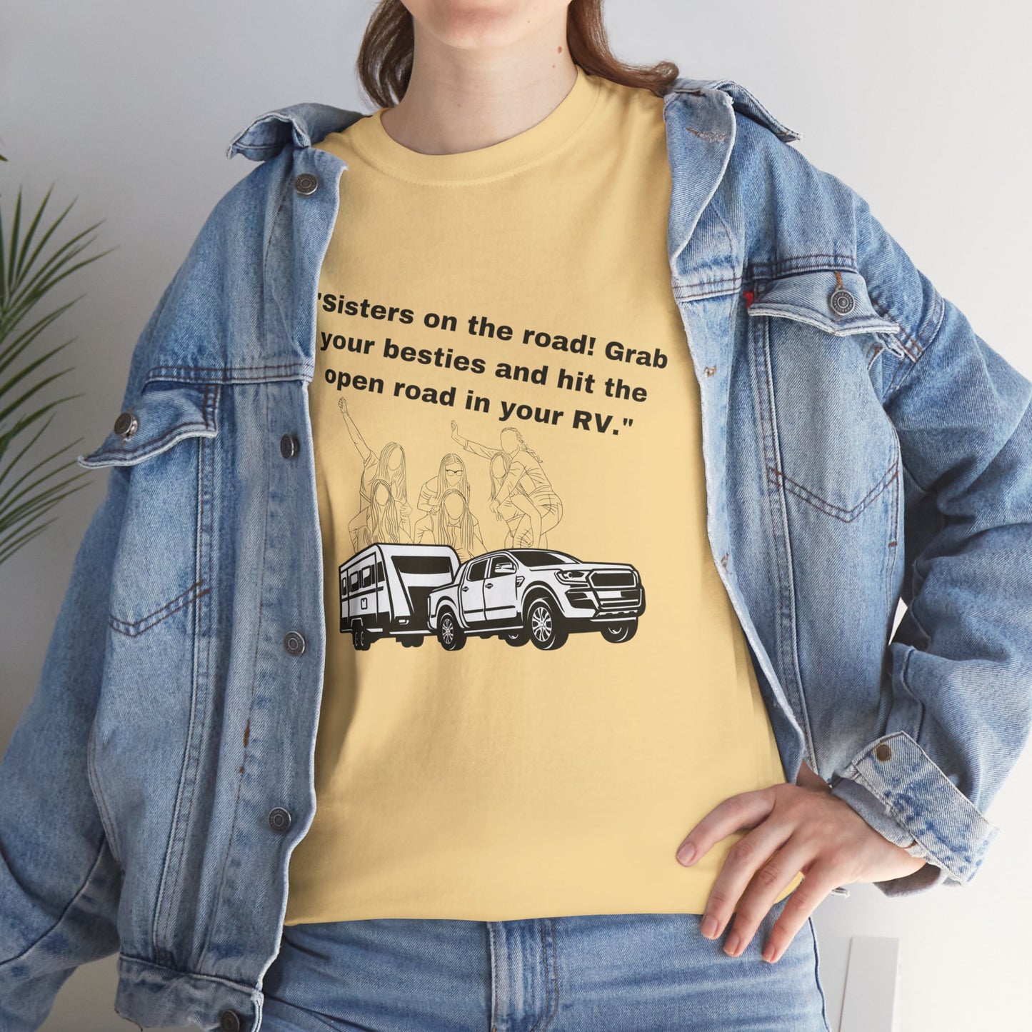 Sisters on the Road Light Colored Unisex Heavy Cotton Tee