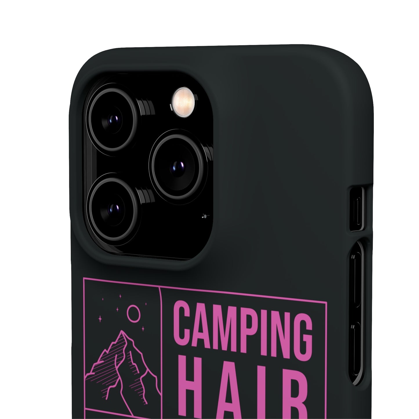 Camp Hair Dont Care iPhone and Samsung Black Cellphone Snap Cases