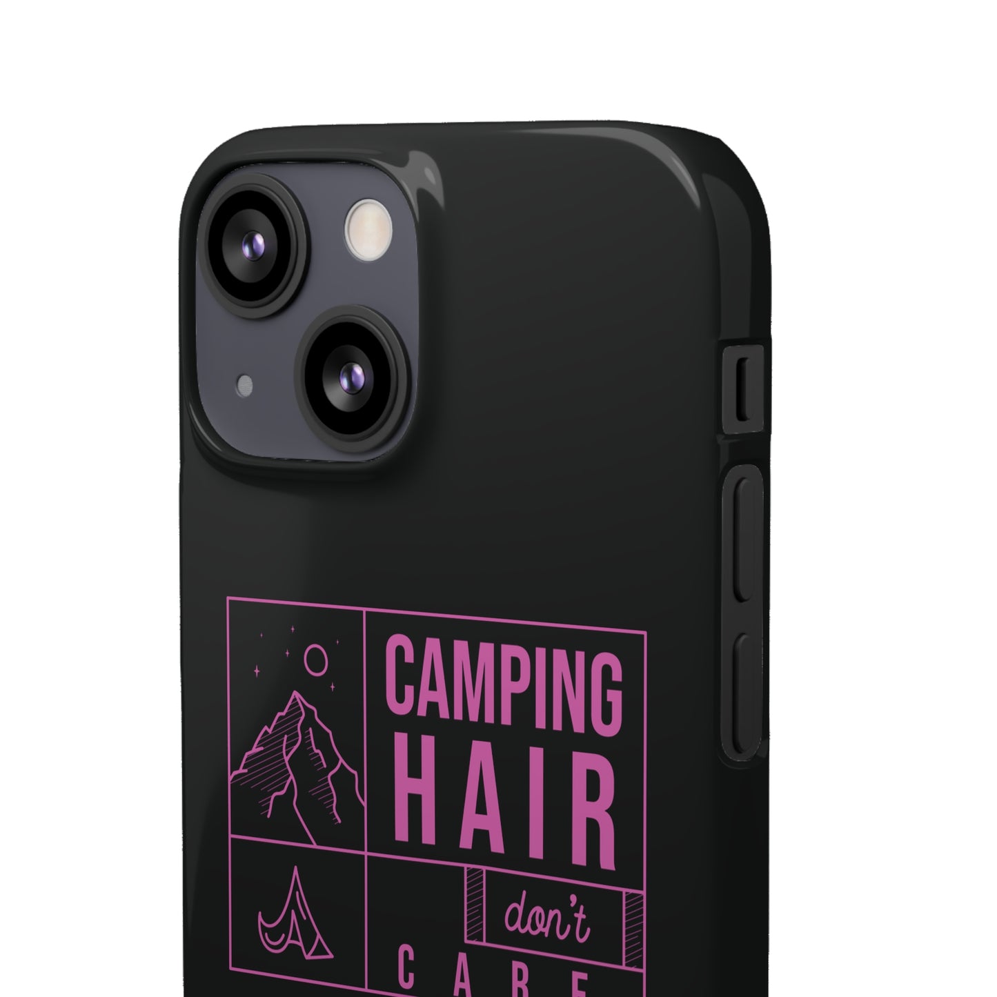 Camp Hair Dont Care iPhone and Samsung Black Cellphone Snap Cases