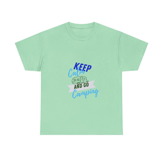 Keep Calm and Go Camping Unisex Heavy Cotton Tee