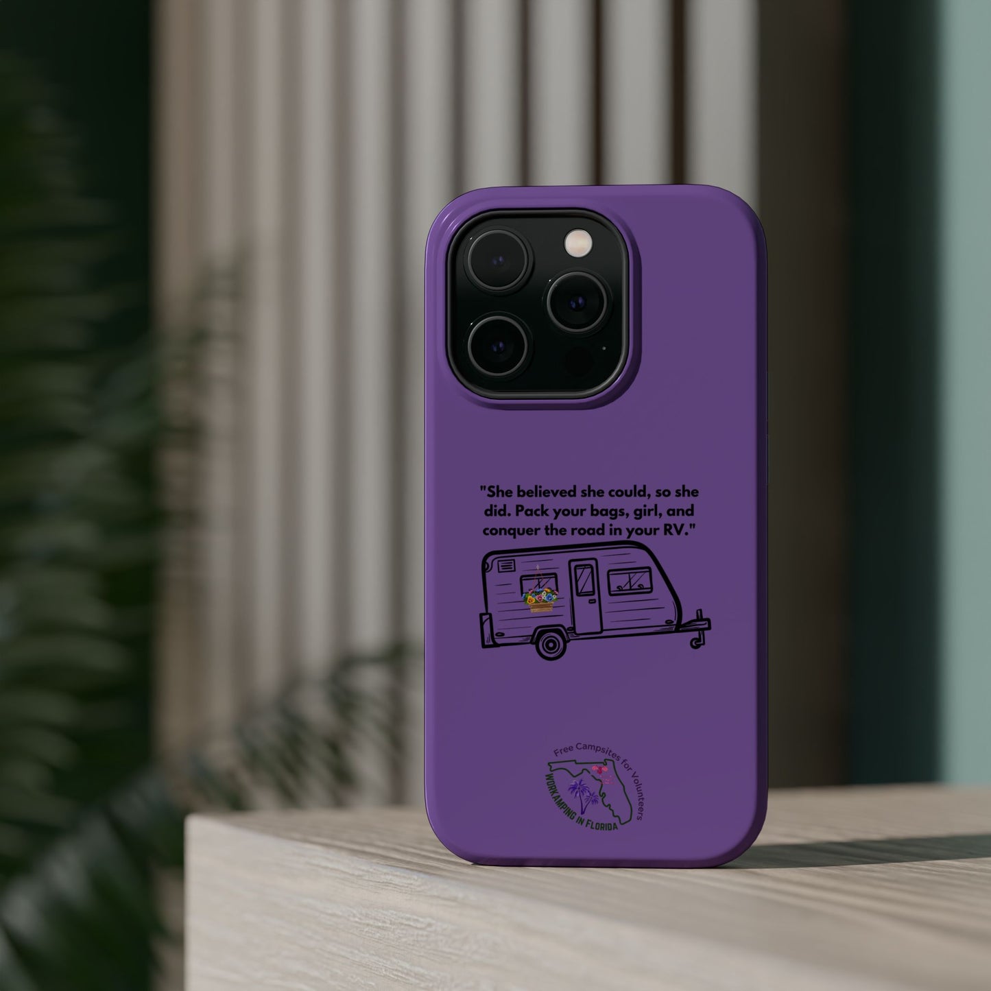 She Believed She Could Go RVing Purple Magnetic Tough Cases