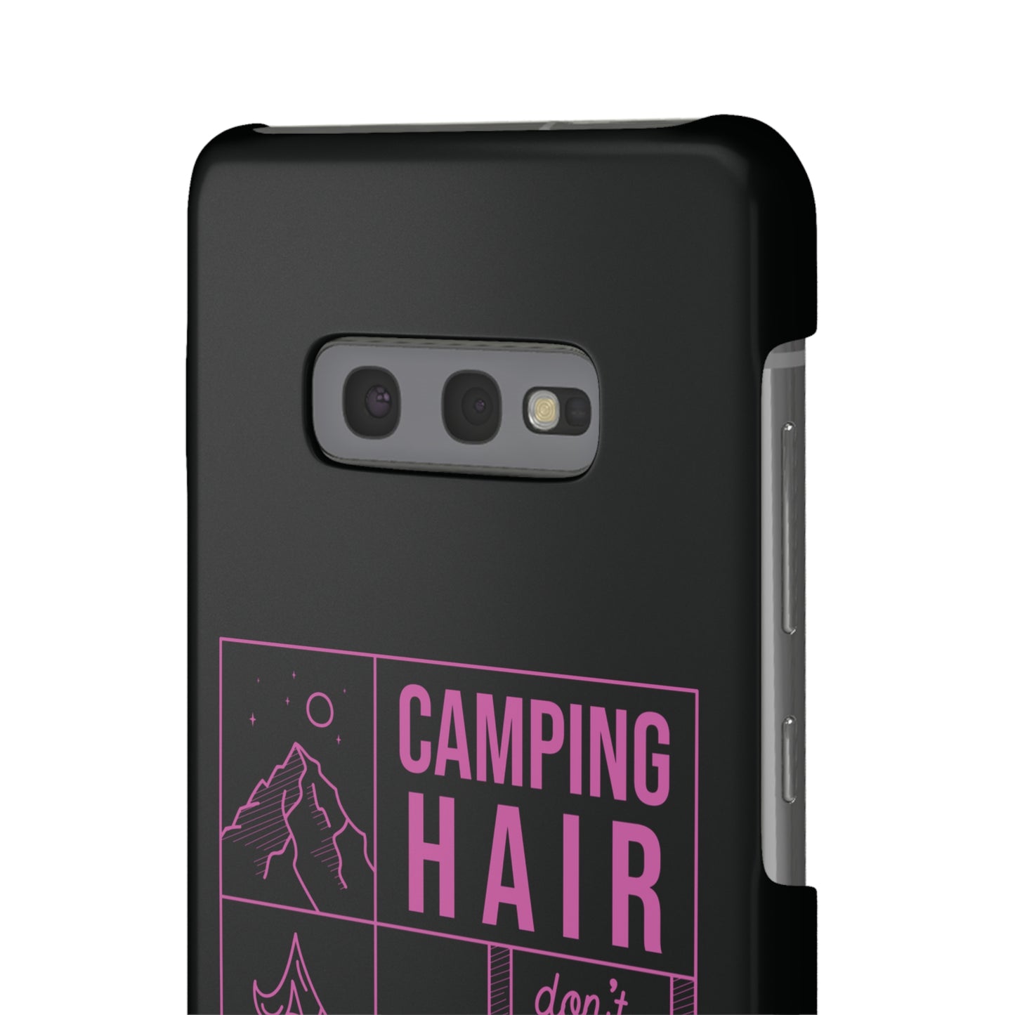 Camp Hair Dont Care iPhone and Samsung Black Cellphone Snap Cases