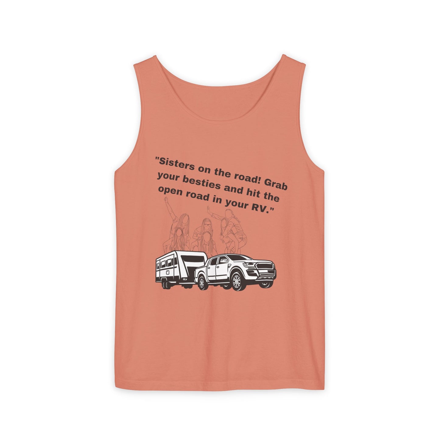 Sisters Hit the Road RVing Unisex Garment-Dyed Tank Top