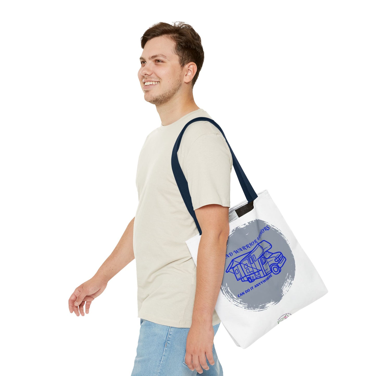 Road Warrior Can Do It Anywhere White Tote Bag (AOP)