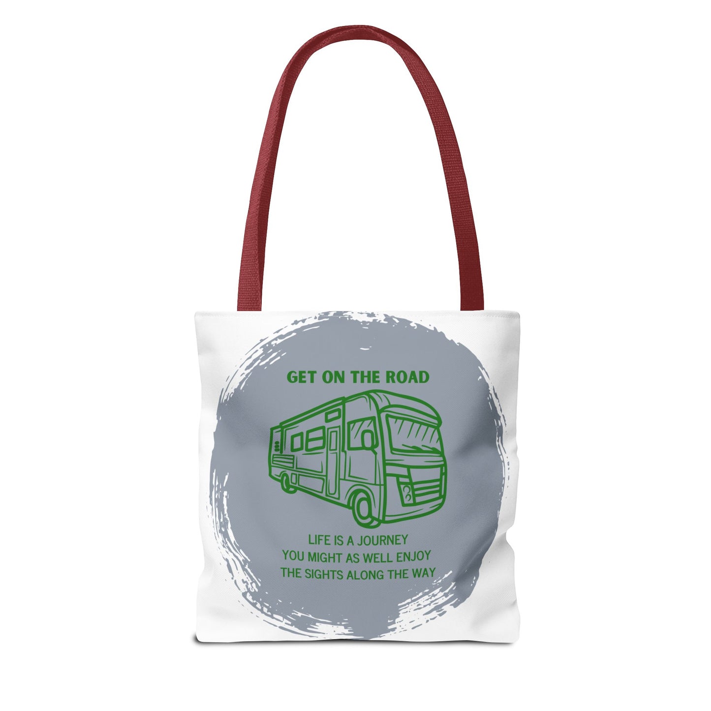 Get the Road  Life is a Journey White Tote Bag (AOP)