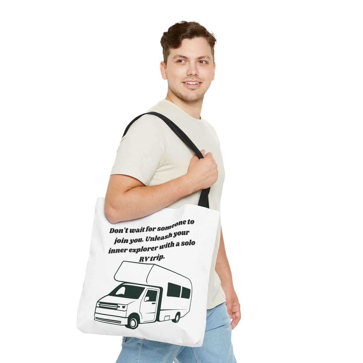 Dont Wait to Go RVing White Tote Bag (AOP)