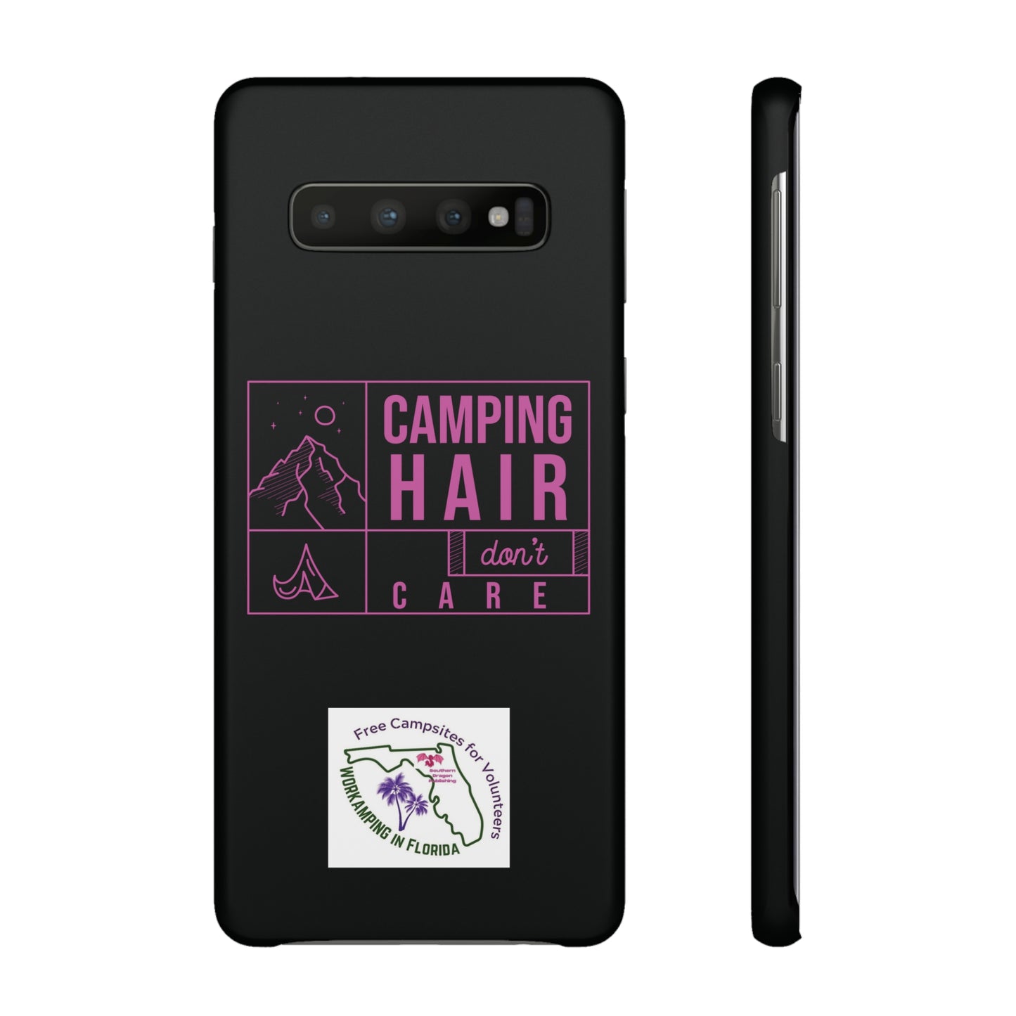 Camp Hair Dont Care iPhone and Samsung Black Cellphone Snap Cases