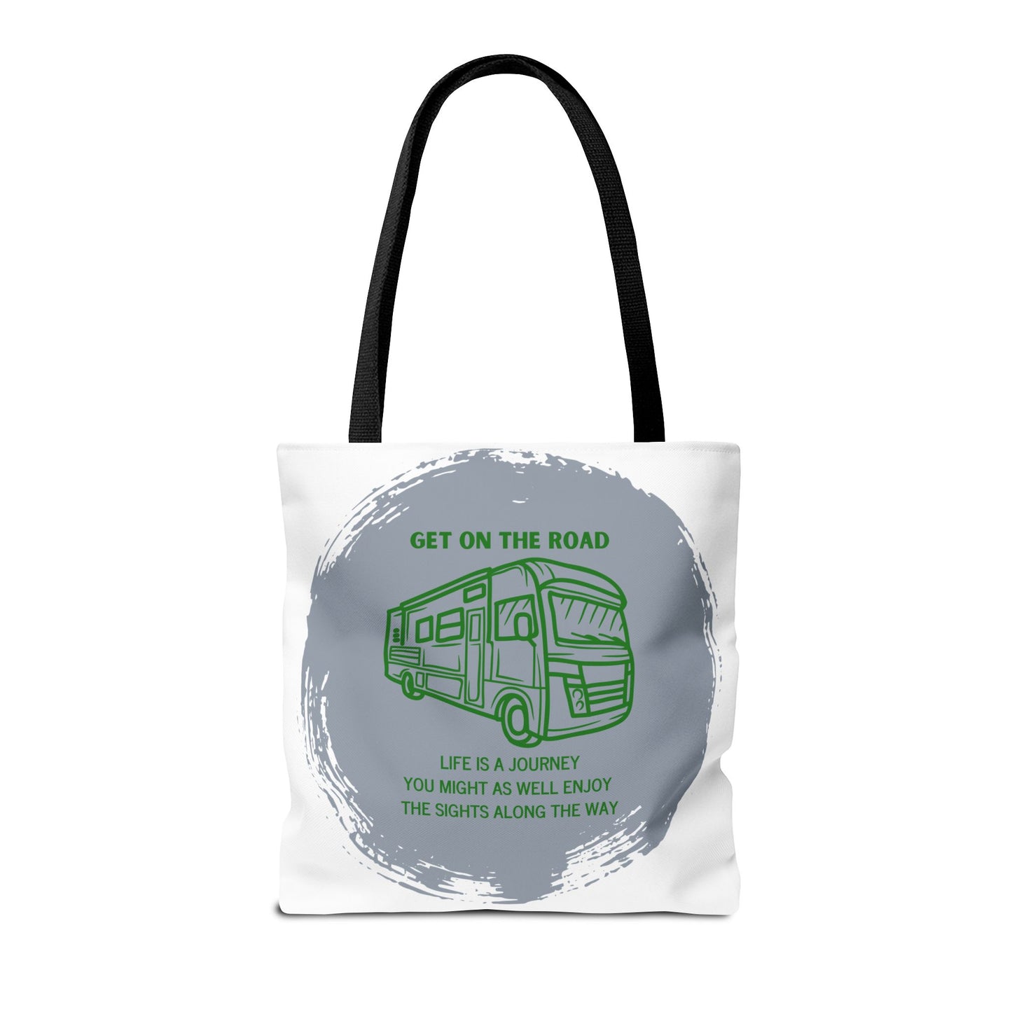 Get the Road  Life is a Journey White Tote Bag (AOP)