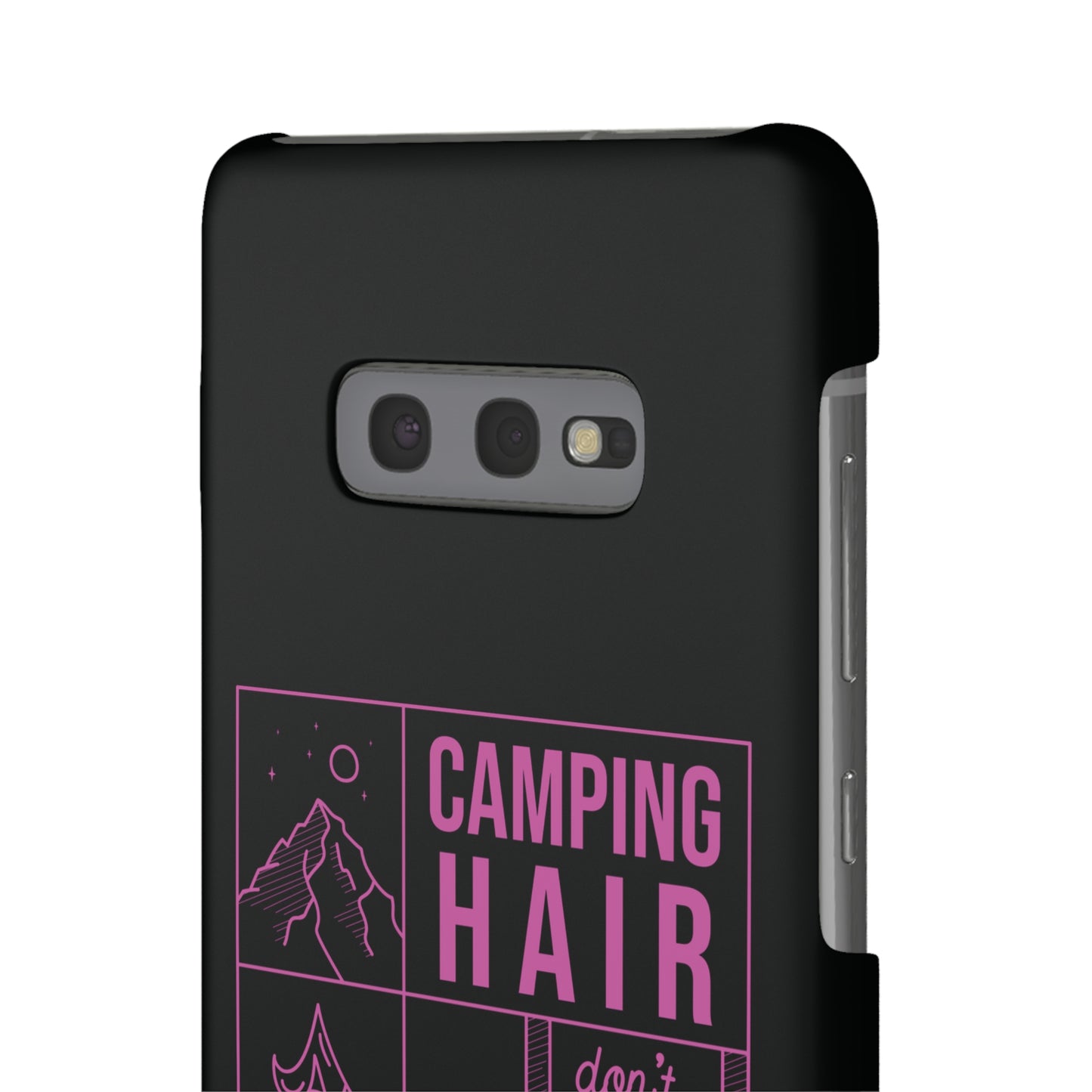 Camp Hair Dont Care iPhone and Samsung Black Cellphone Snap Cases