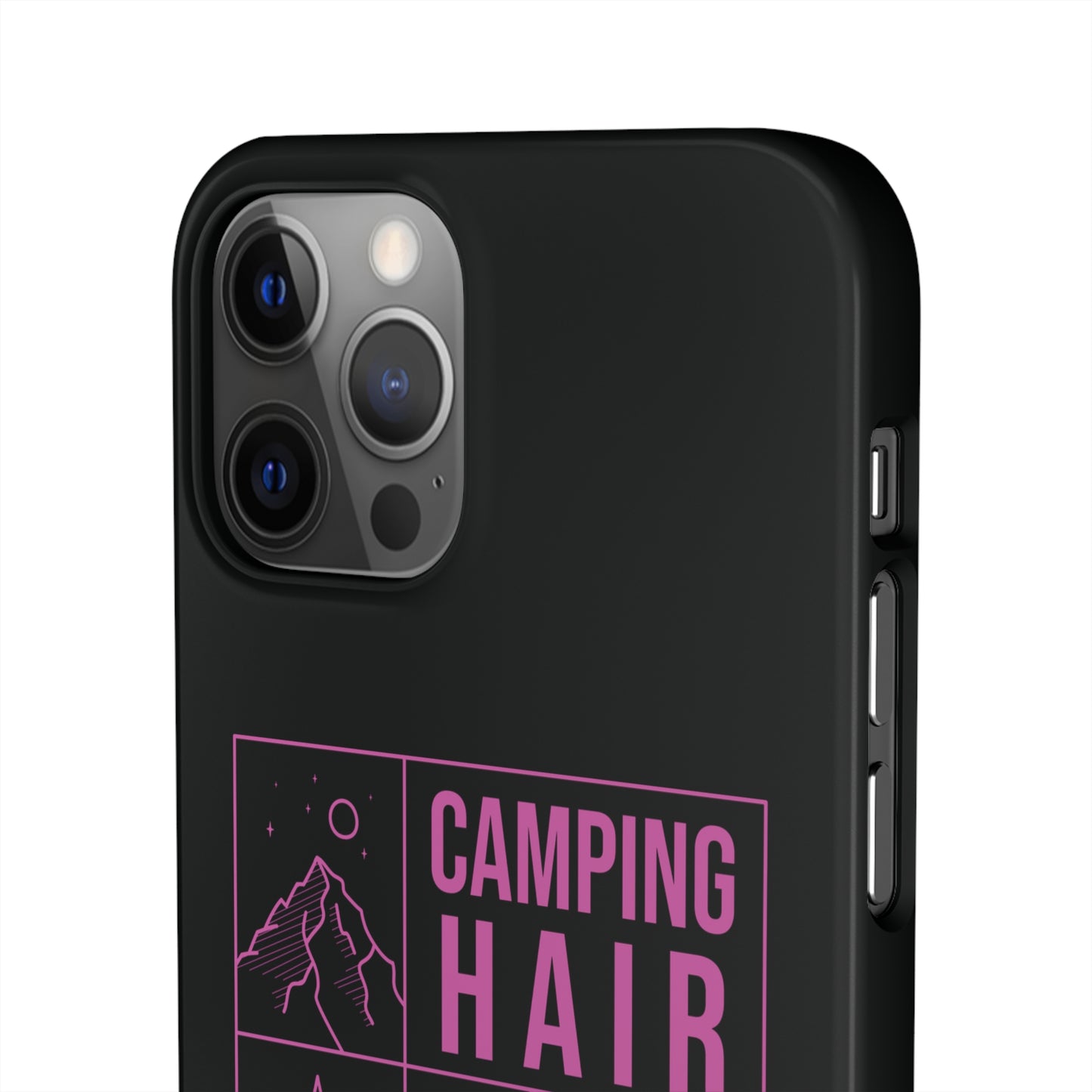 Camp Hair Dont Care iPhone and Samsung Black Cellphone Snap Cases