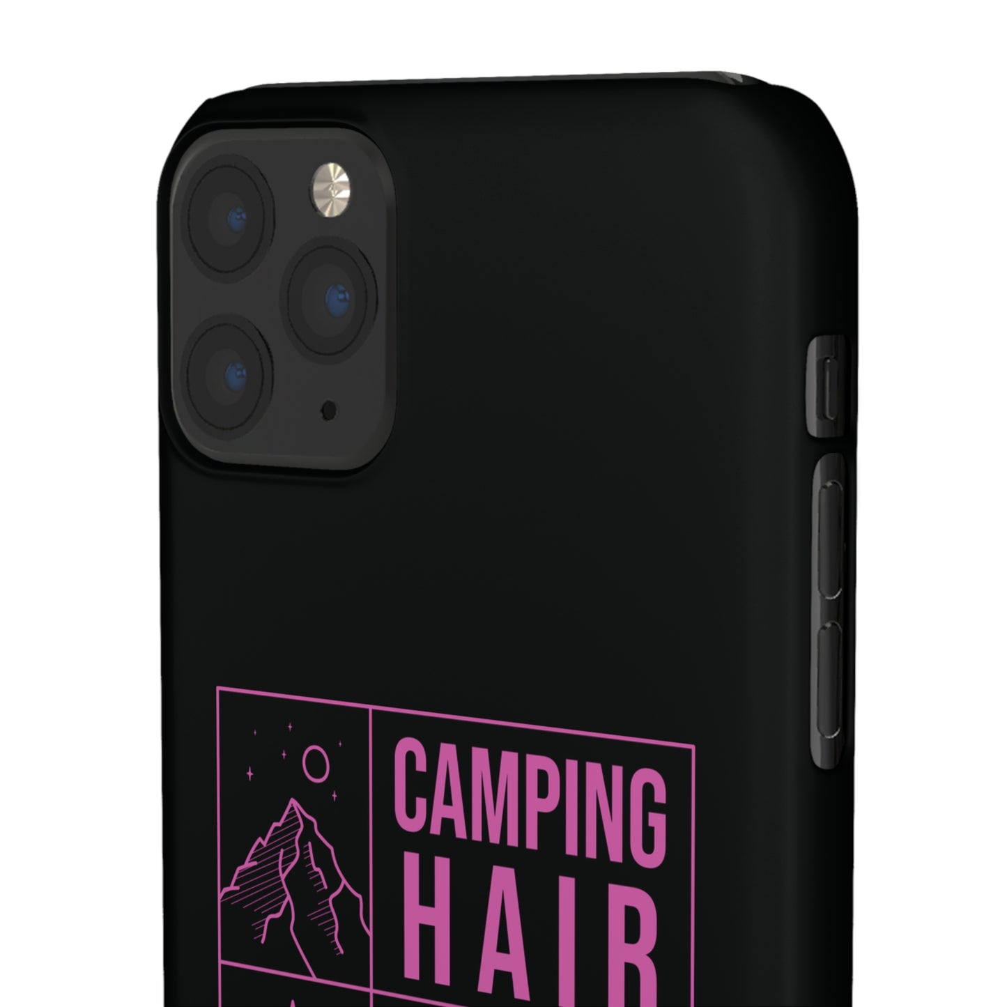 Camp Hair Dont Care iPhone and Samsung Black Cellphone Snap Cases