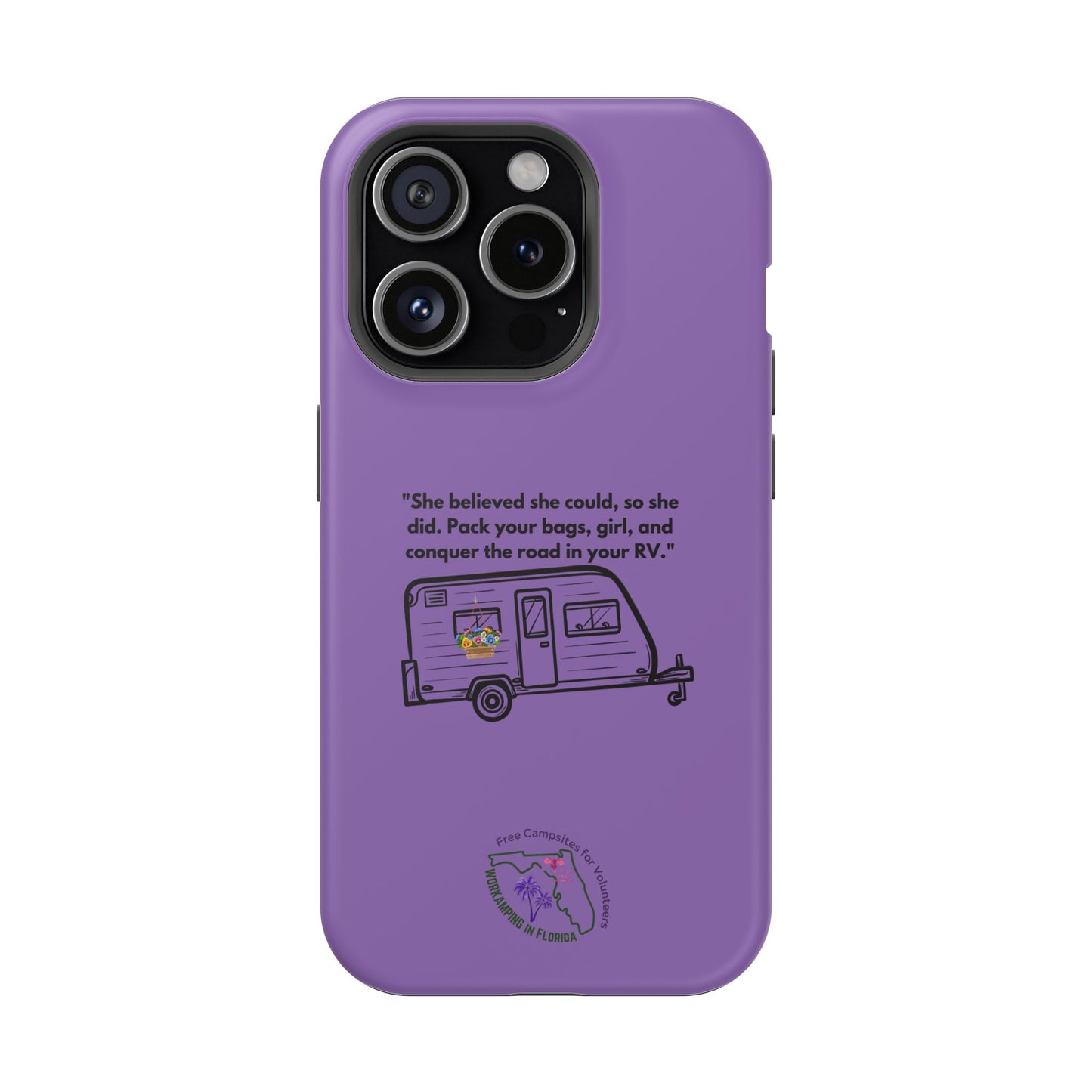 She Believed She Could Go RVing Purple Magnetic Tough Cases