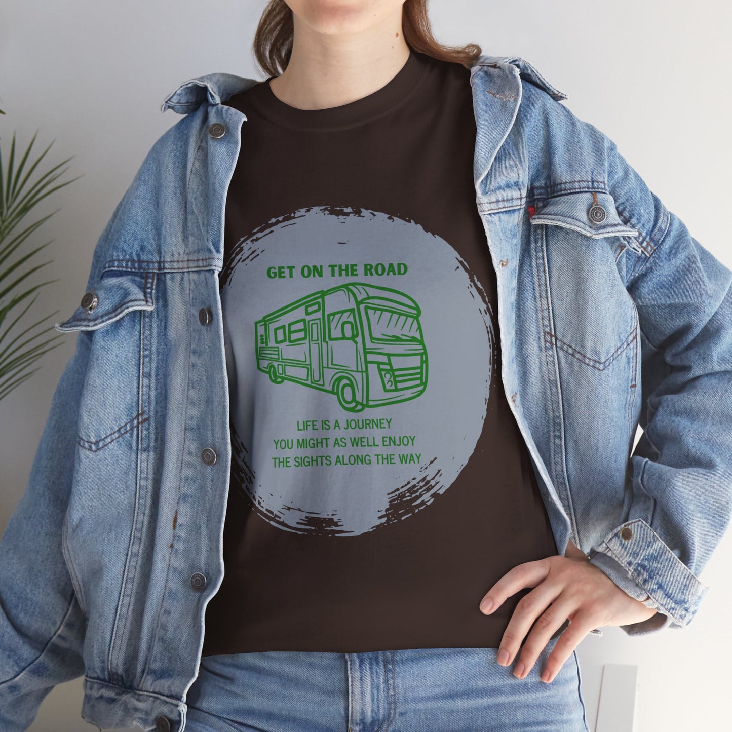 Get on the Road Life Is a Journey Unisex Heavy Cotton Tee