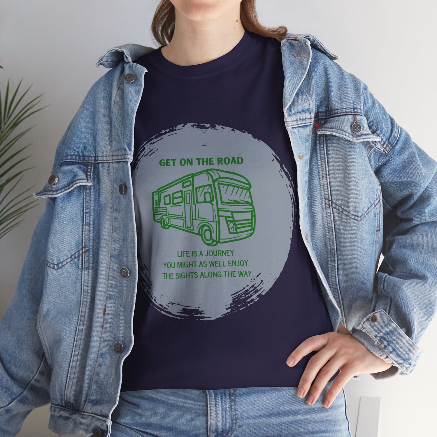 Get on the Road Life Is a Journey Unisex Heavy Cotton Tee