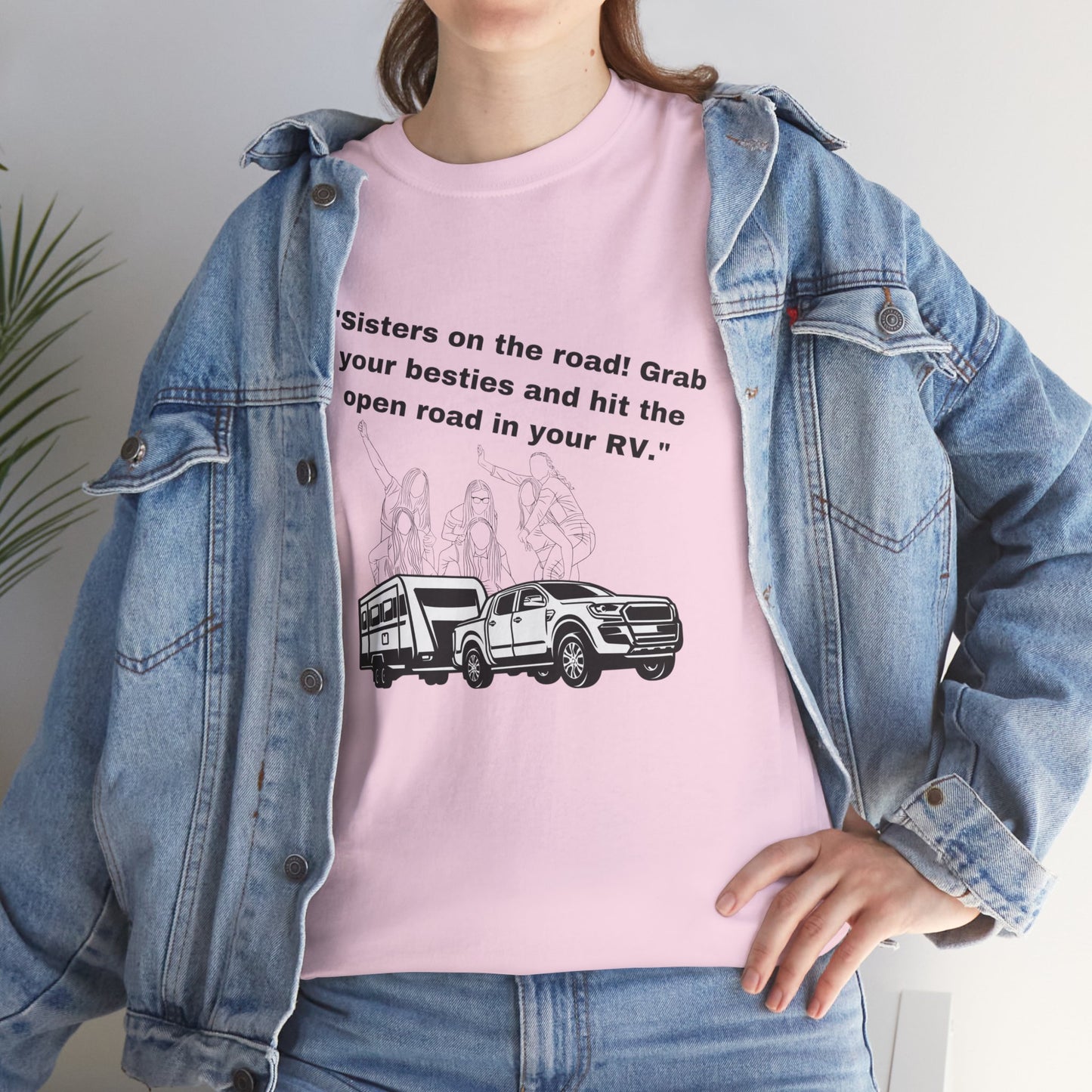 Sisters on the Road Light Colored Unisex Heavy Cotton Tee