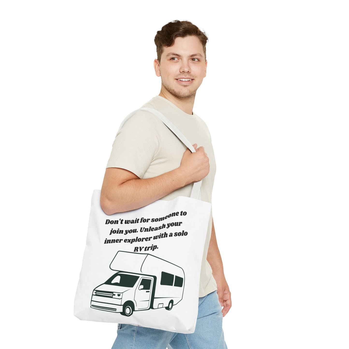 Dont Wait to Go RVing White Tote Bag (AOP)