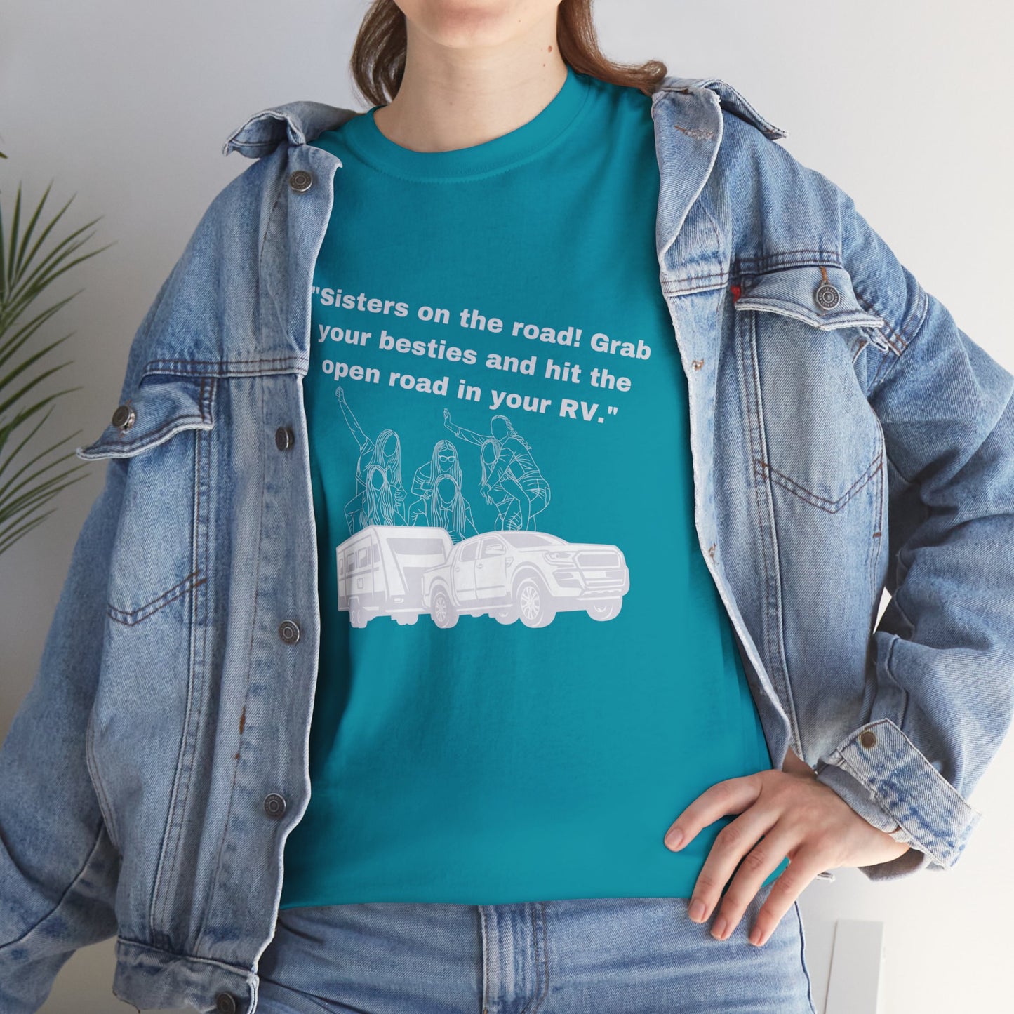 Sisters on the Road RVing Dark Colored Unisex Heavy Cotton Tee