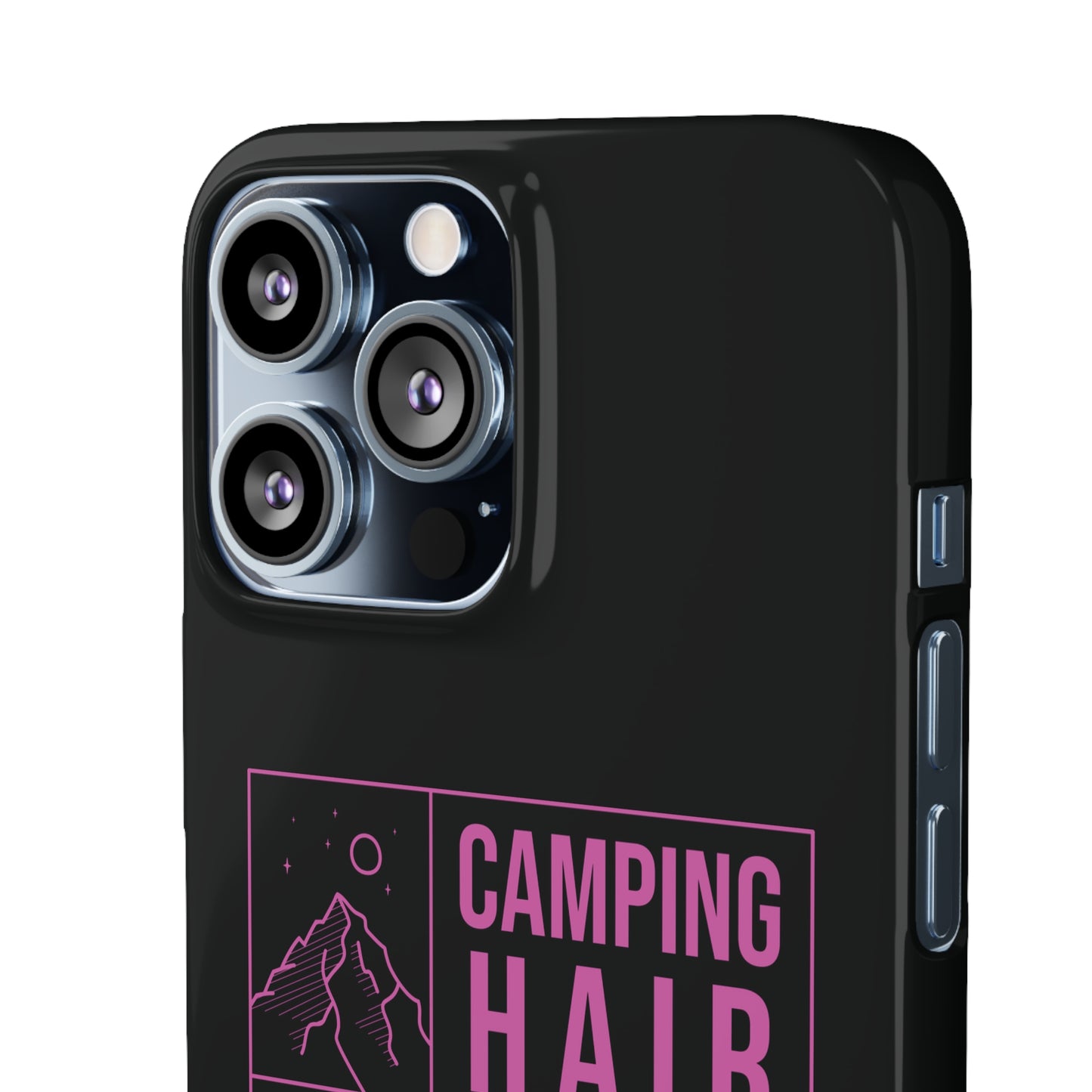 Camp Hair Dont Care iPhone and Samsung Black Cellphone Snap Cases