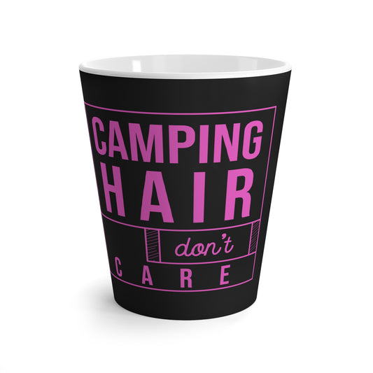 Camp Hair Dont Care Black and Pink Latte Mug