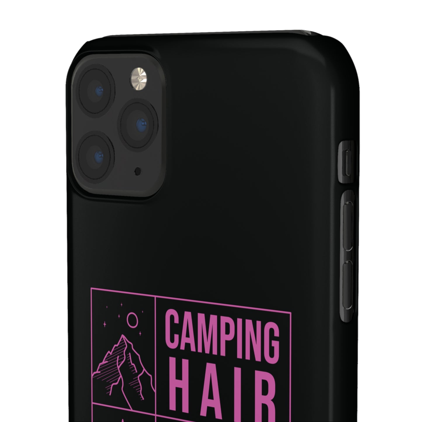 Camp Hair Dont Care iPhone and Samsung Black Cellphone Snap Cases