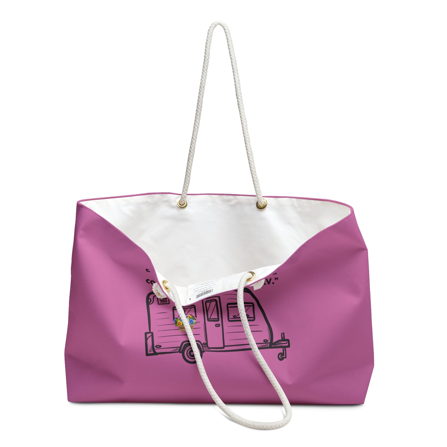 She Believed She Could Go RVing Pink Weekender Bag