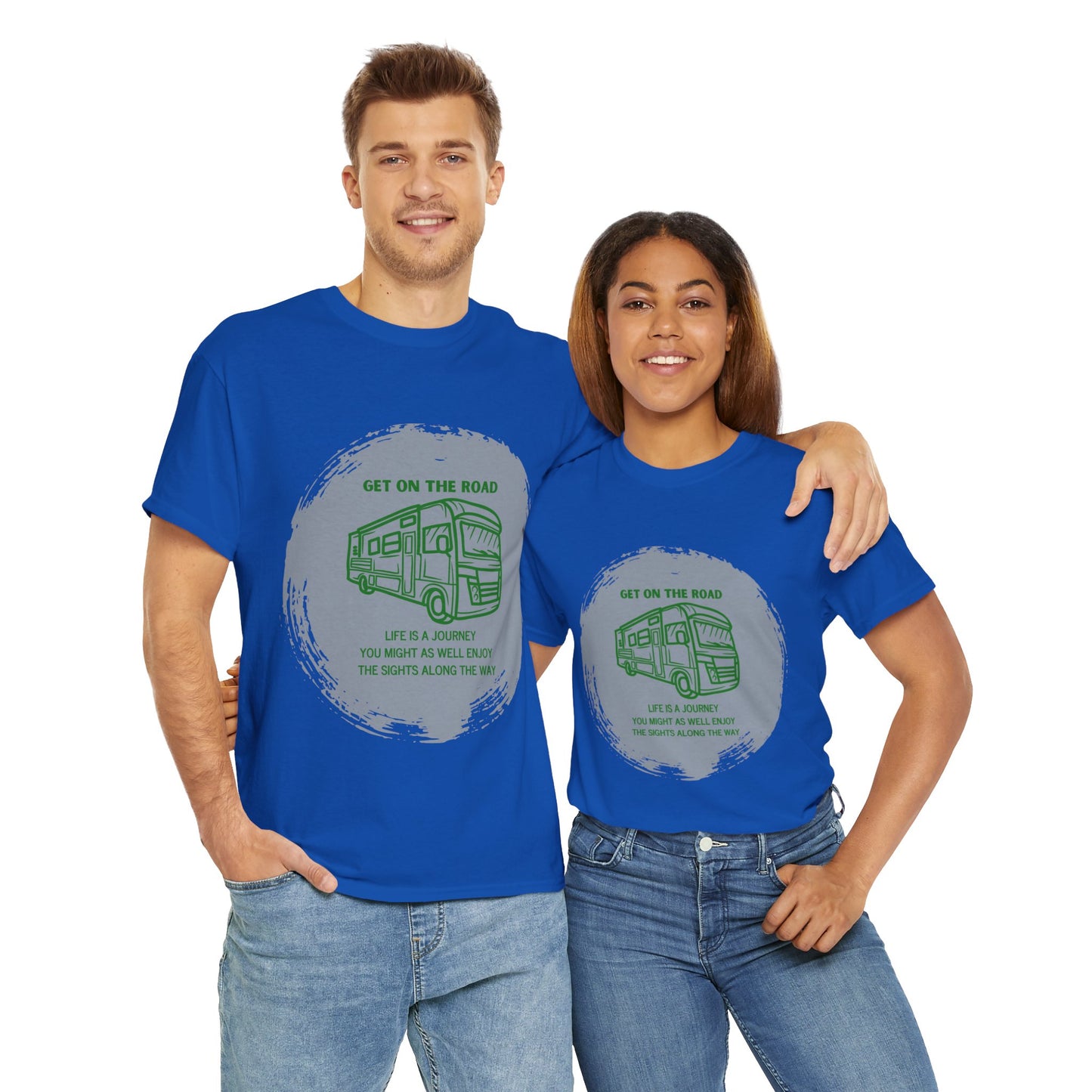 Get on the Road Life Is a Journey Unisex Heavy Cotton Tee