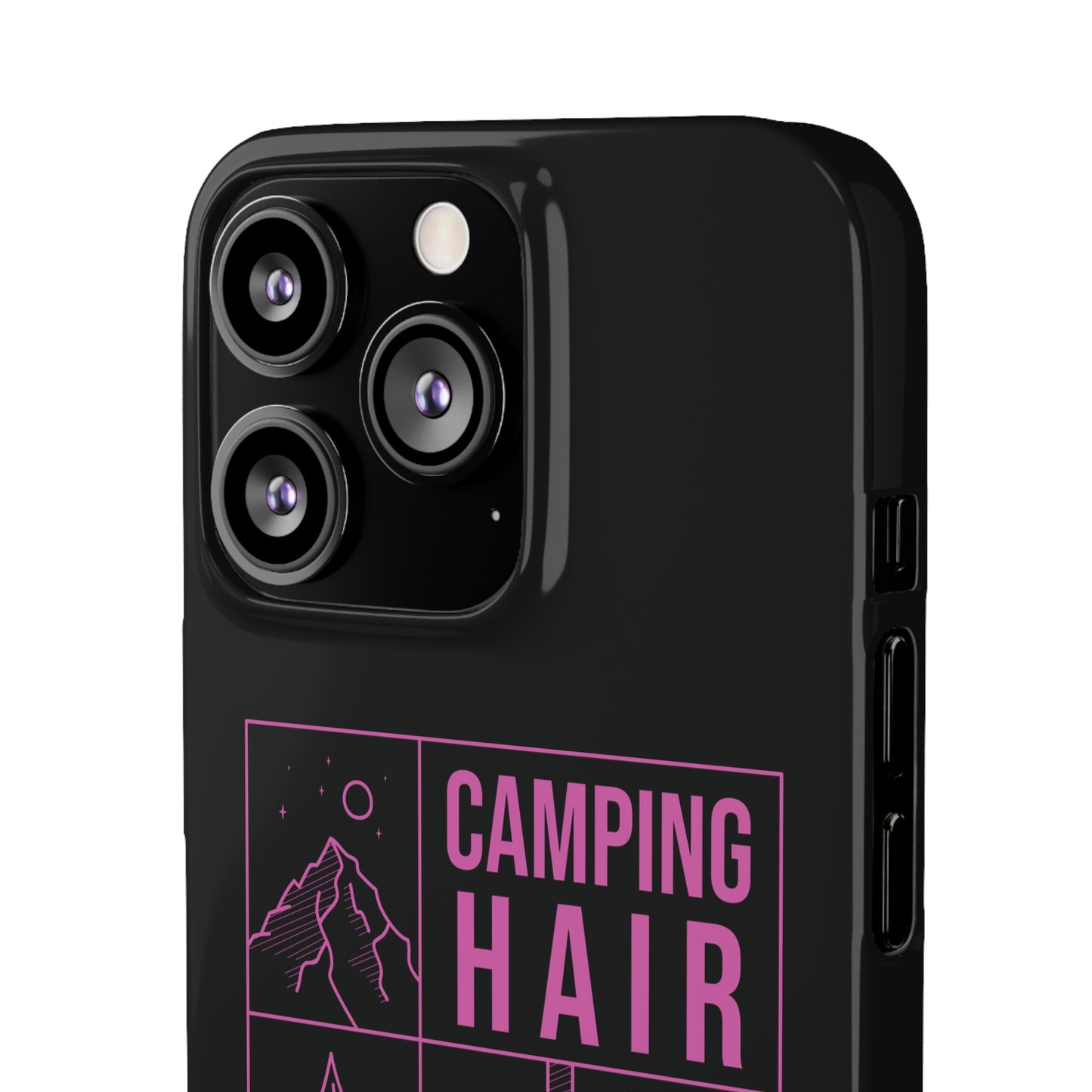 Camp Hair Dont Care iPhone and Samsung Black Cellphone Snap Cases