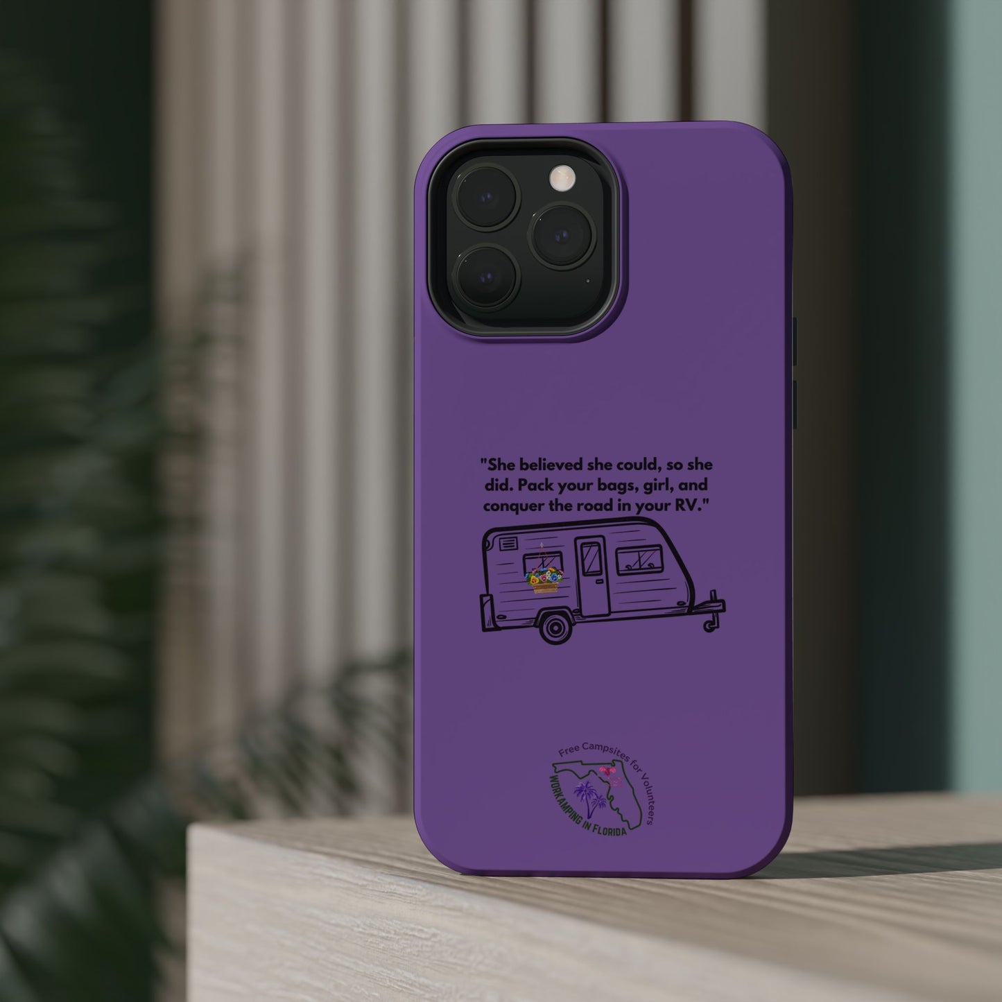 She Believed She Could Go RVing Purple Magnetic Tough Cases